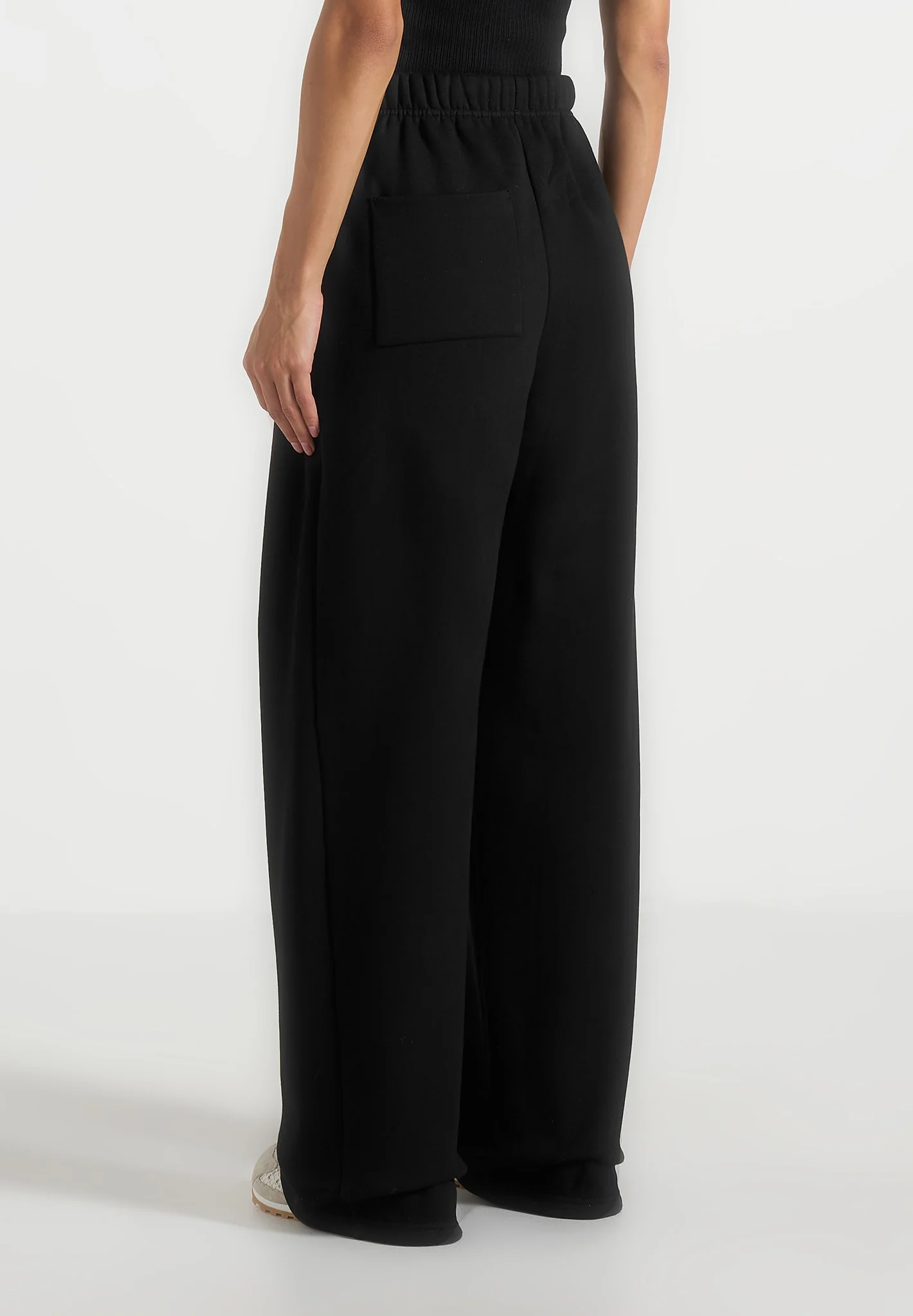 JS003 - Unisex Signature Wide Leg Joggers - Black - Image 10