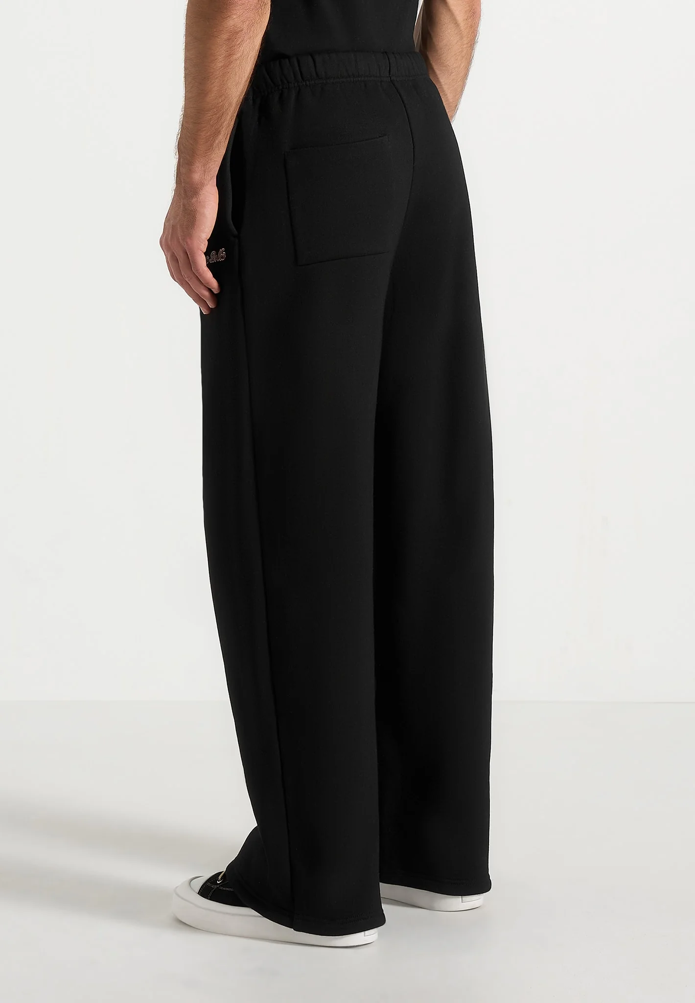 JS003 - Unisex Signature Wide Leg Joggers - Black - Image 11