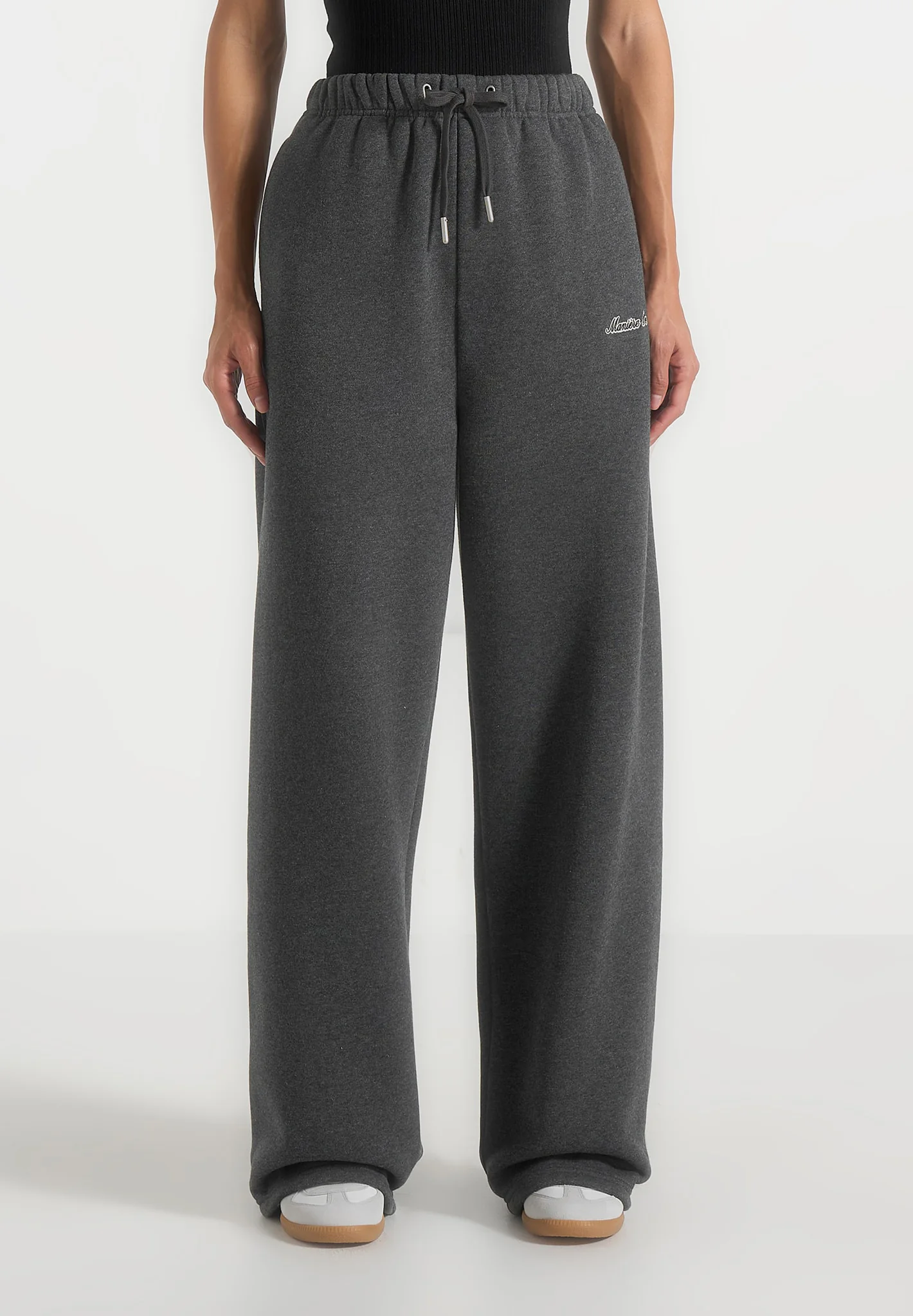 JS003 - Unisex Signature Wide Leg Joggers - Charcoal Grey - Image 10
