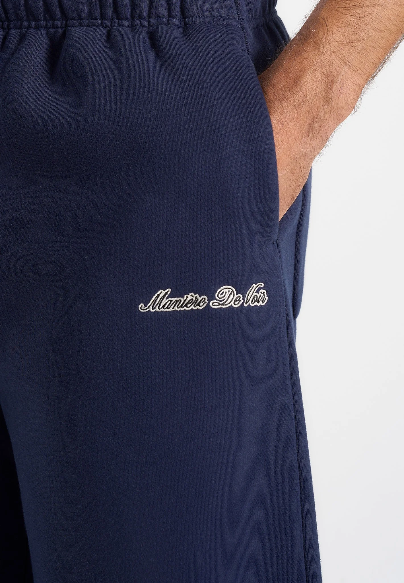 JS003 - Unisex Signature Wide Leg Joggers - Navy - Image 6