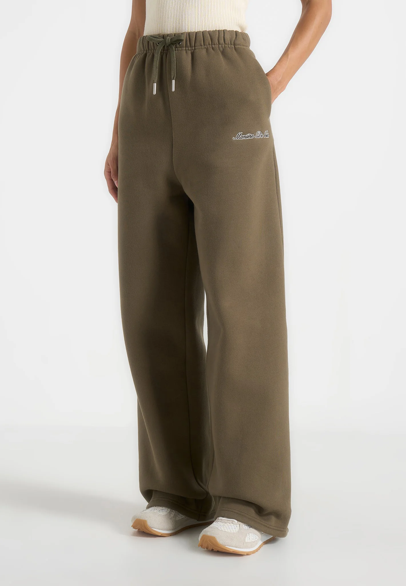 JS003 - Unisex Signature Wide Leg Joggers - Olive