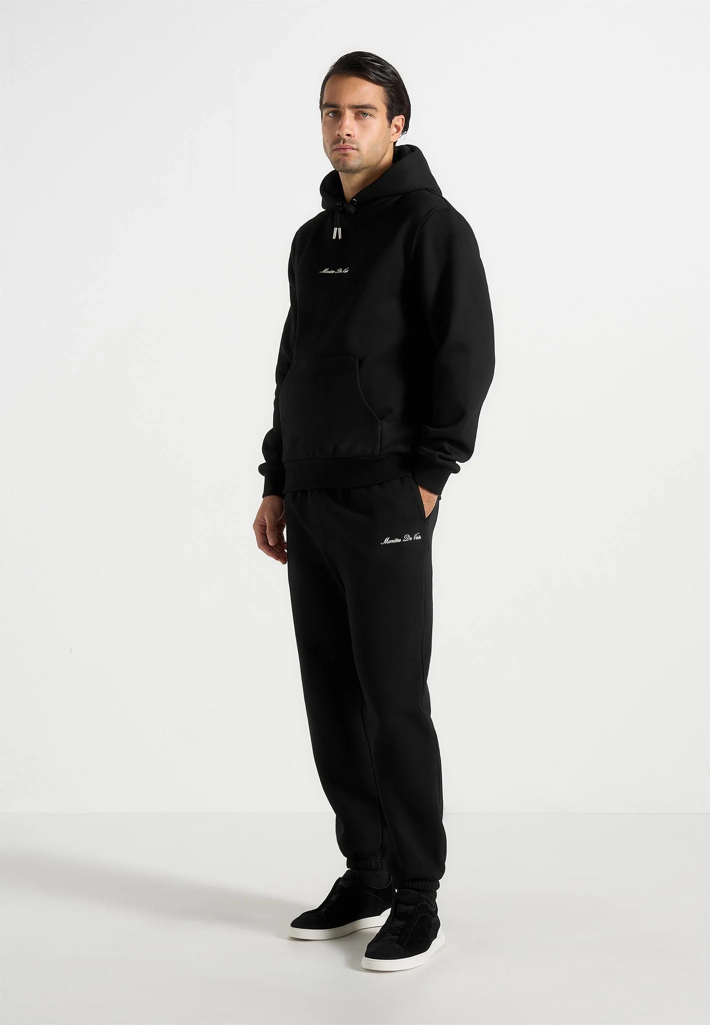 JS005 - Signature Regular Fit Cuffed Joggers - Black - Image 3