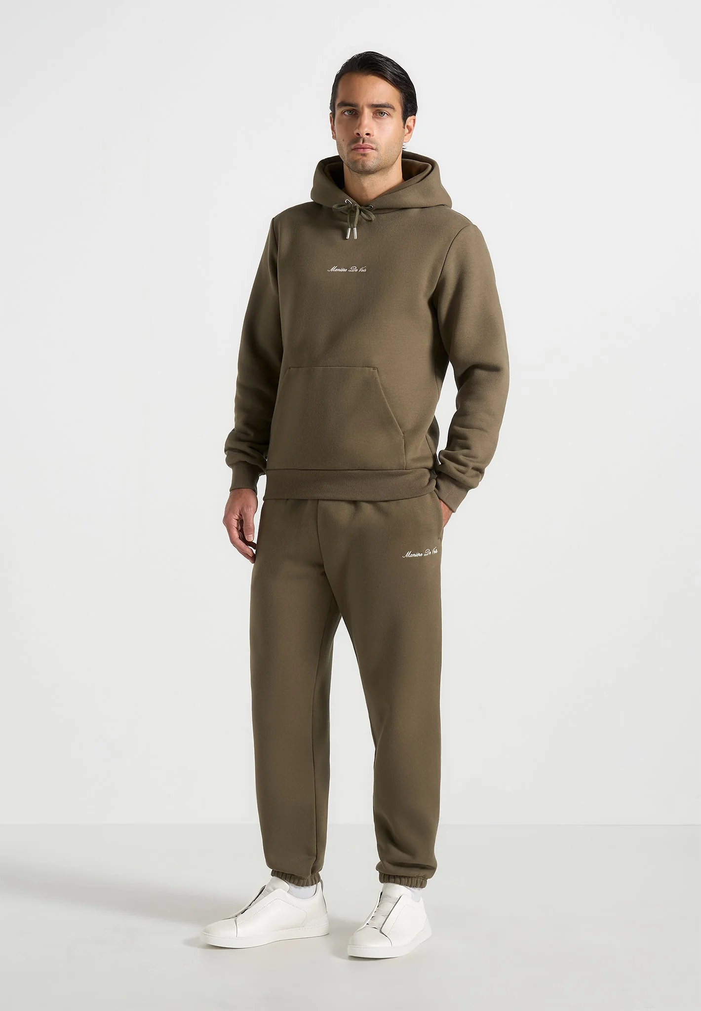 JS005 - Signature Regular Fit Cuffed Joggers - Olive - Image 3
