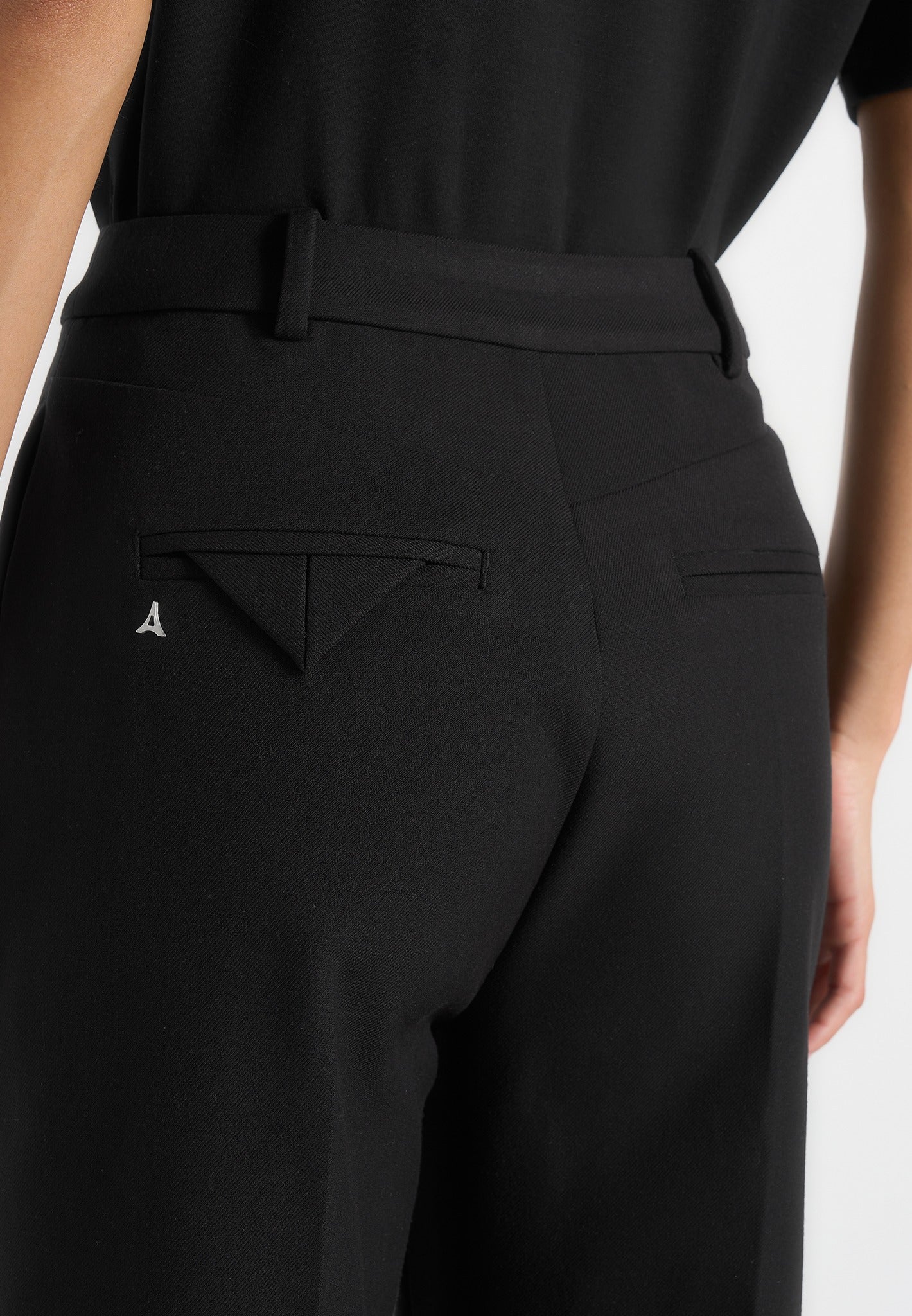 Julie - Tailored Twin Pleat Trousers - Black - Image 4