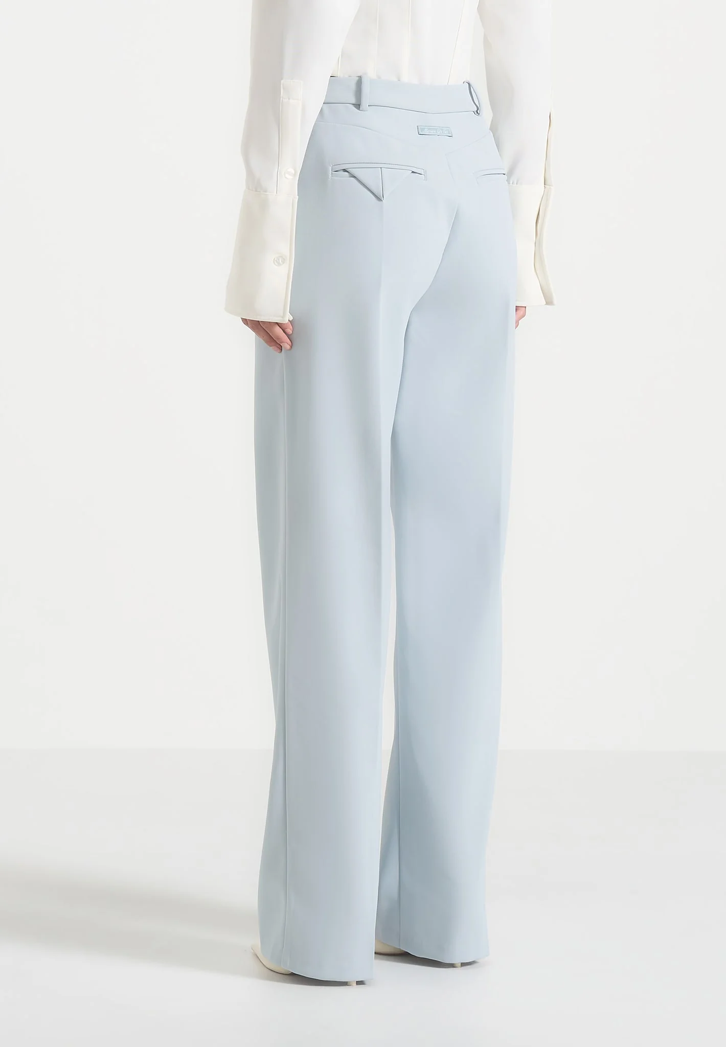 Julie - Tailored Twin Pleat Trousers - Pale Blue - Image 4