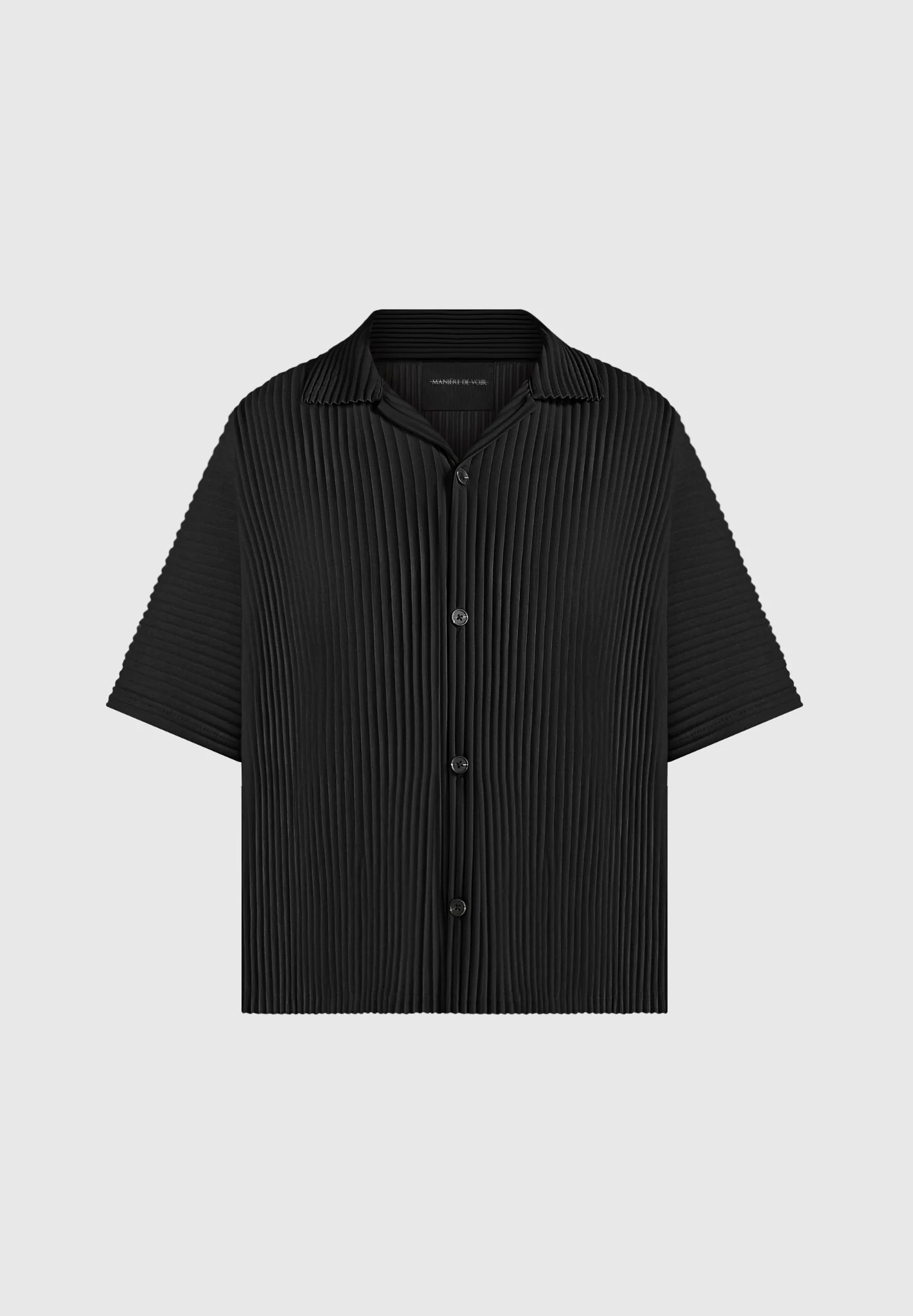 Justin - Pleated Boxy Shirt - Black - Image 7