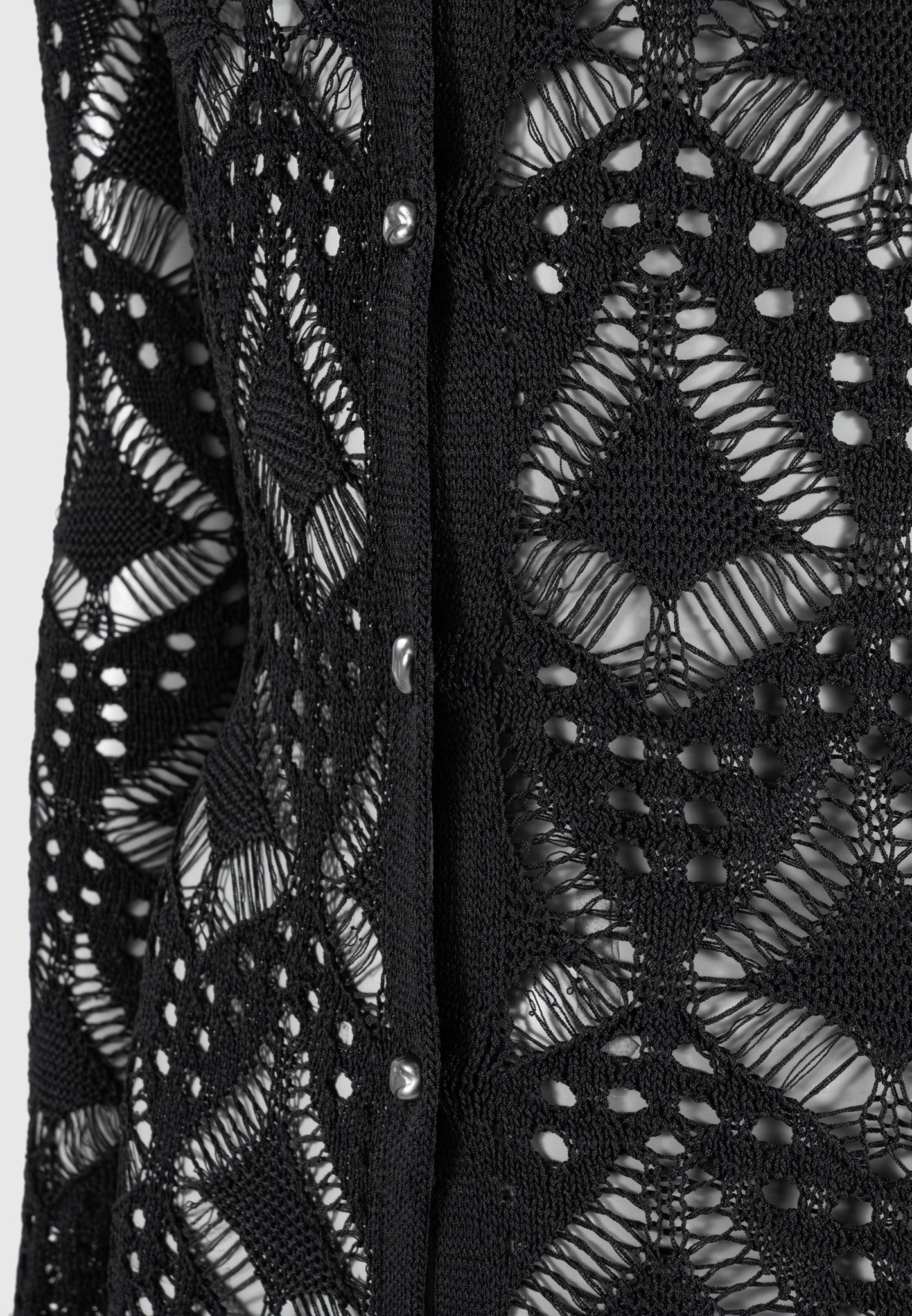 Knit Longline Cover Up Cardigan - Black - Image 8