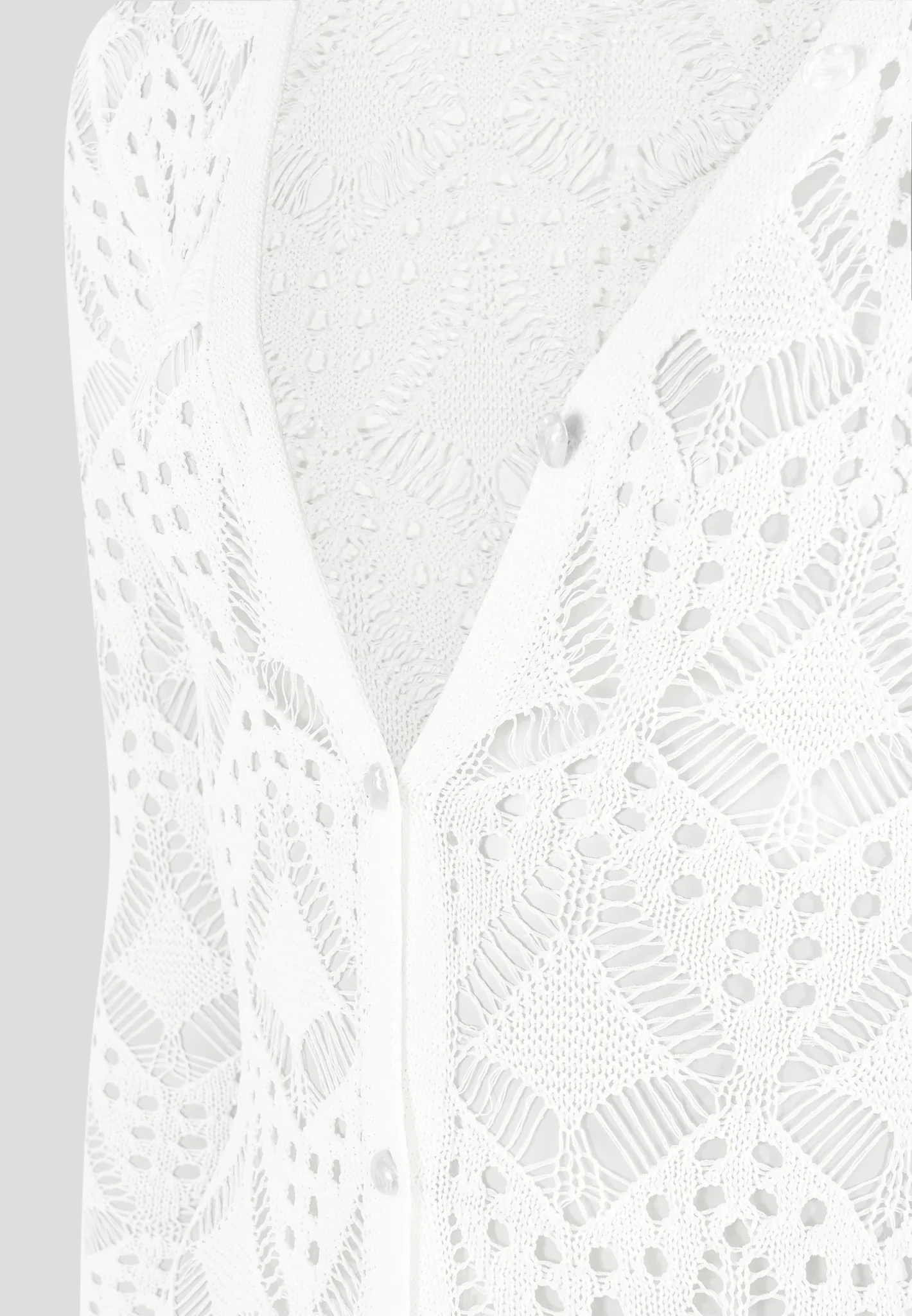 Knit Longline Cover Up Cardigan - Off White - Image 7