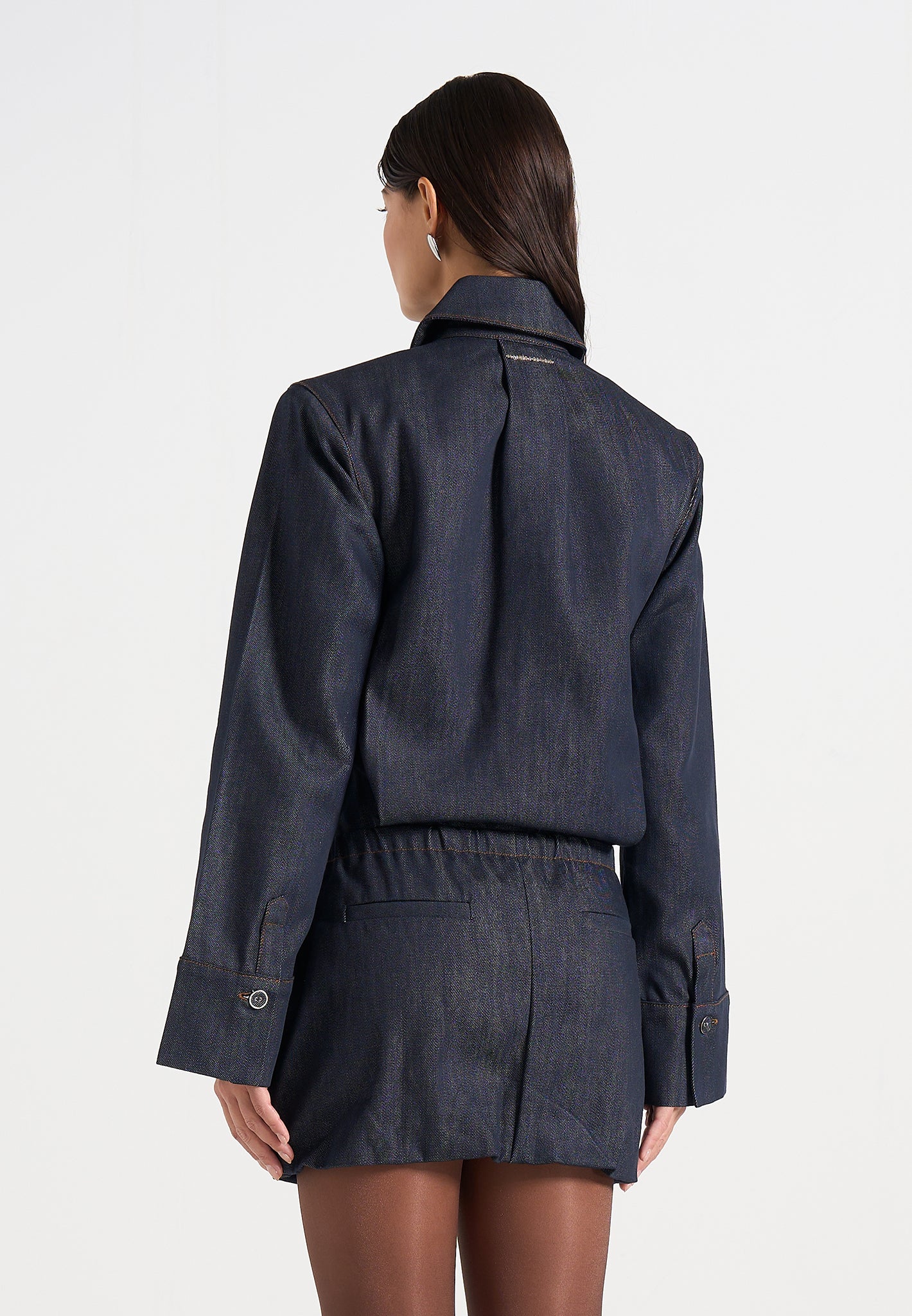 Laure - Cargo Shirt Mini Dress - Indigo - Image 4