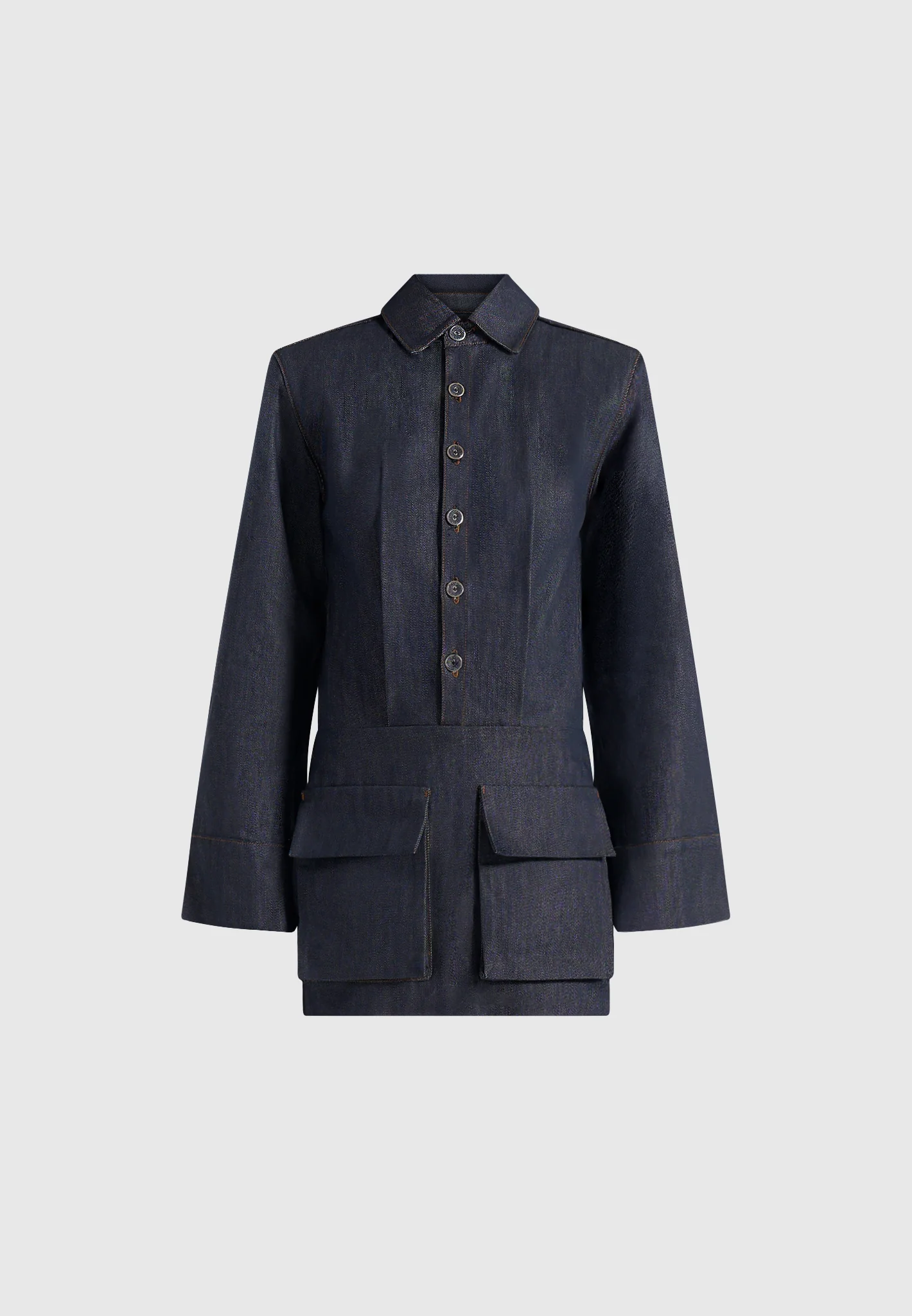 Laure - Cargo Shirt Mini Dress - Indigo - Image 6