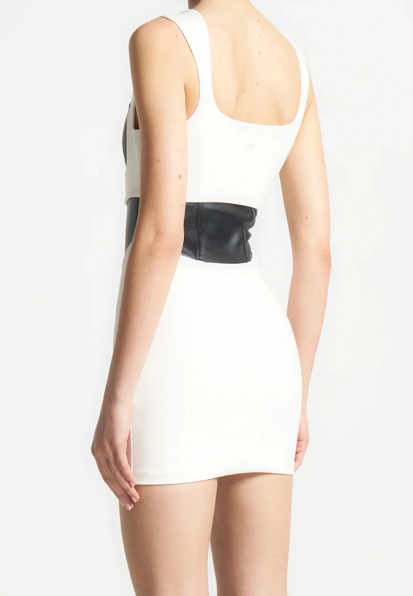 Layered Corset Mini Dress - White/Black - Image 4