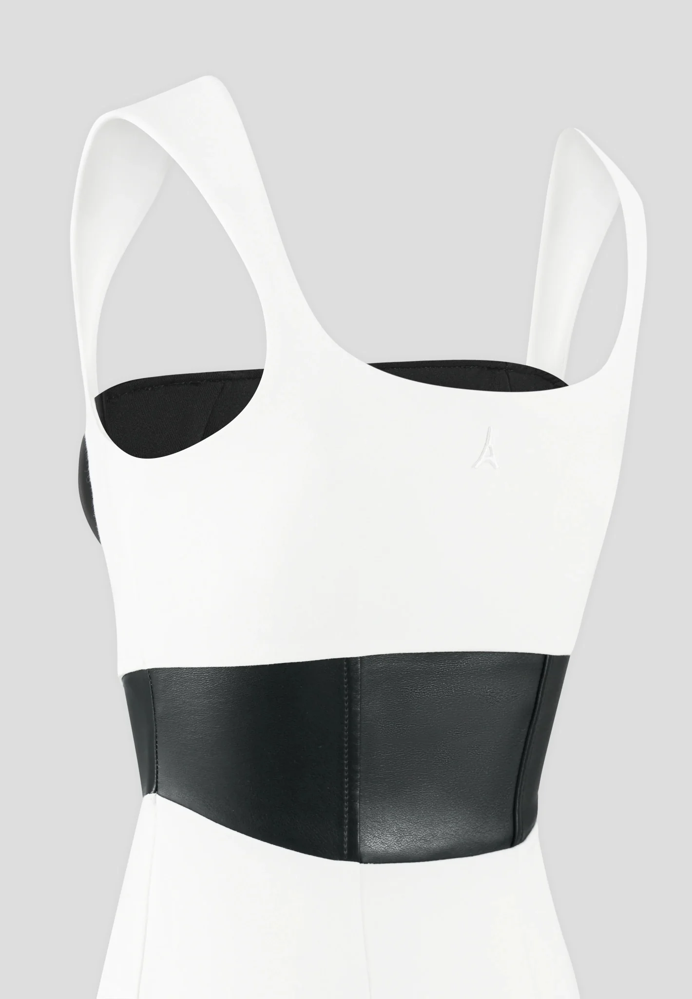 Layered Corset Mini Dress - White/Black - Image 6