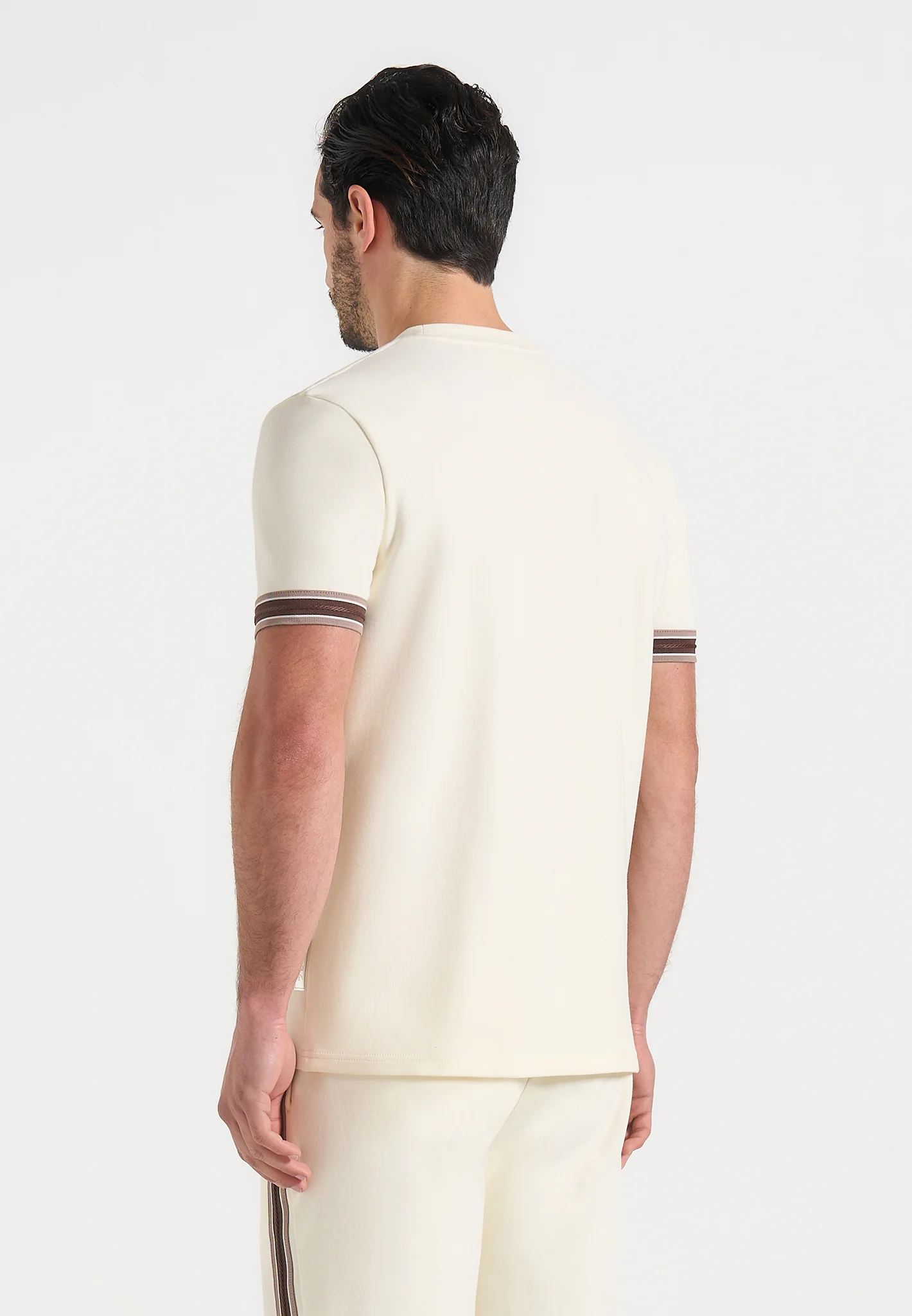 Layton - Taped Cotton T-Shirt - Cream - Image 3