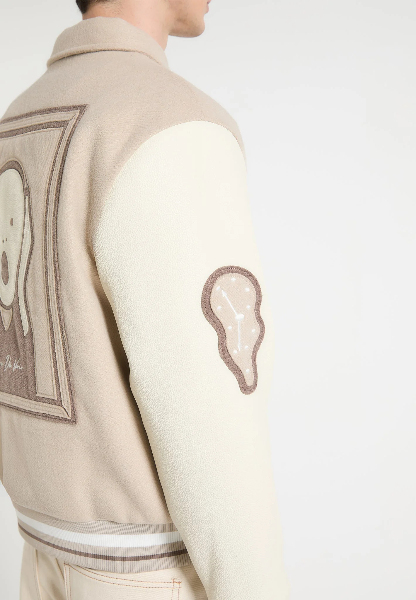 Le Galerie - Wool-Blend Varsity Jacket - Beige - Image 5