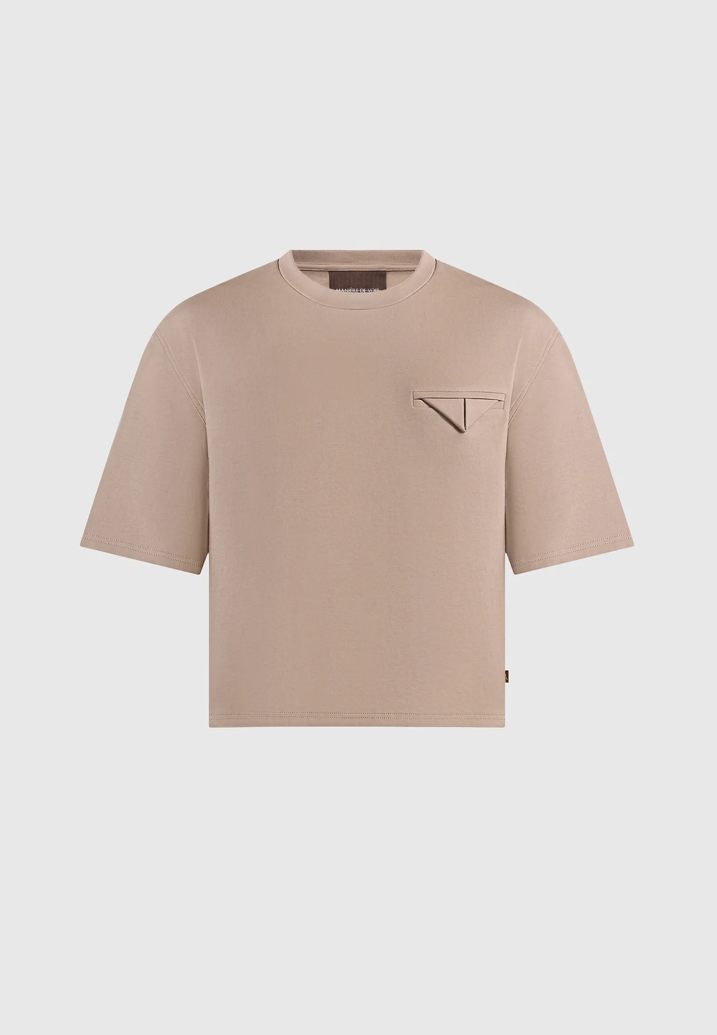 Leon - Boxy Cropped T-Shirt - Taupe - Image 5