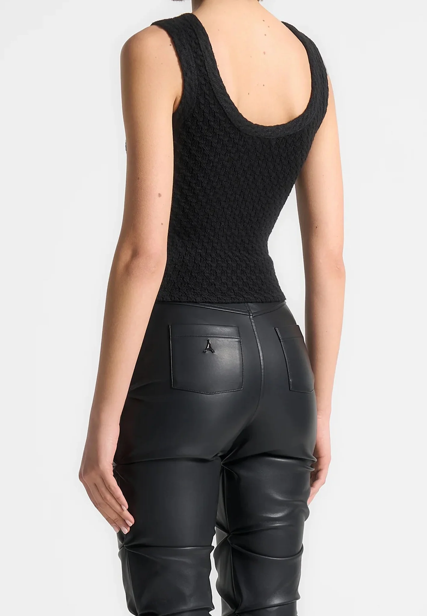 Pearl - Eiffel Knitted Tank Top - Black - Image 3