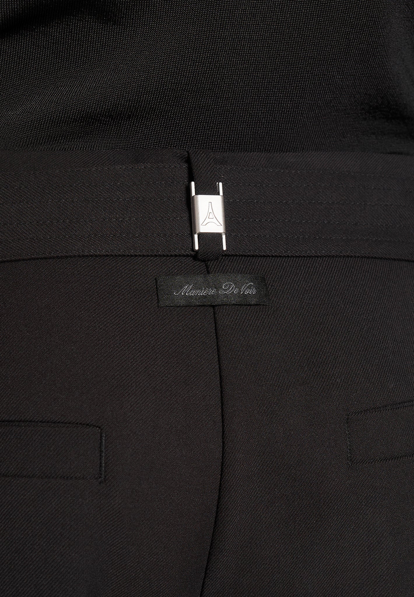 Loic - Wide Leg Tailored Trousers With Belt - Black - Image 5