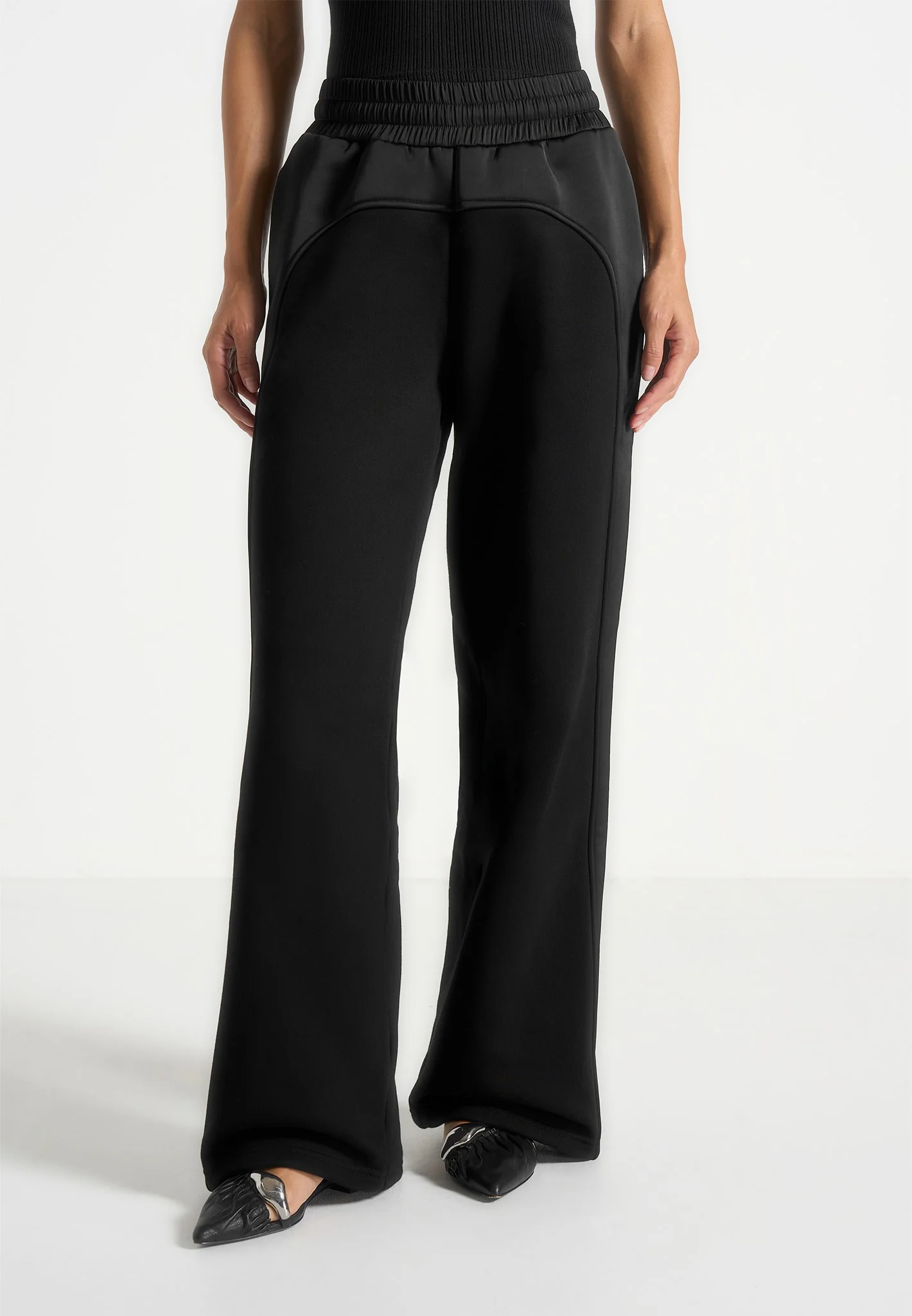 Loula - Jersey And Satin Joggers - Black - Image 2