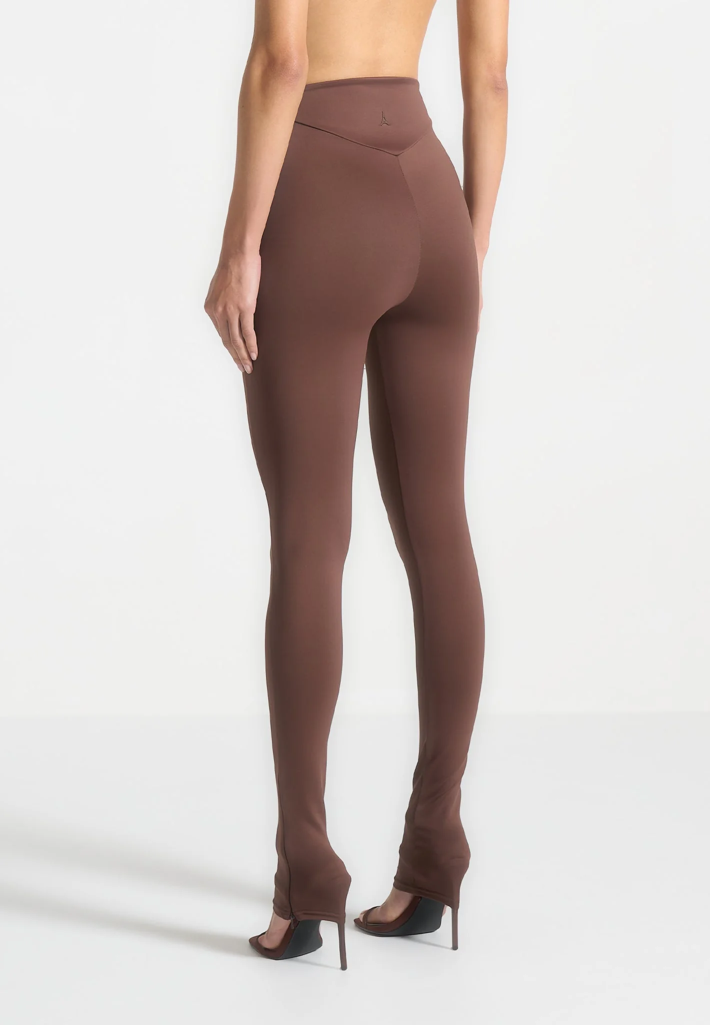 LS001 - High Waisted Leggings - Brown - Image 4
