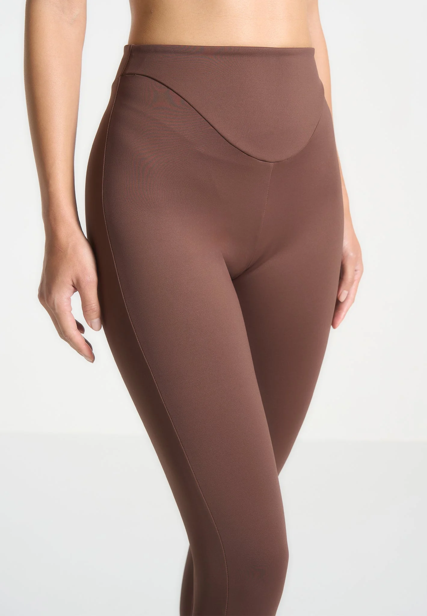 LS001 - High Waisted Leggings - Brown - Image 5