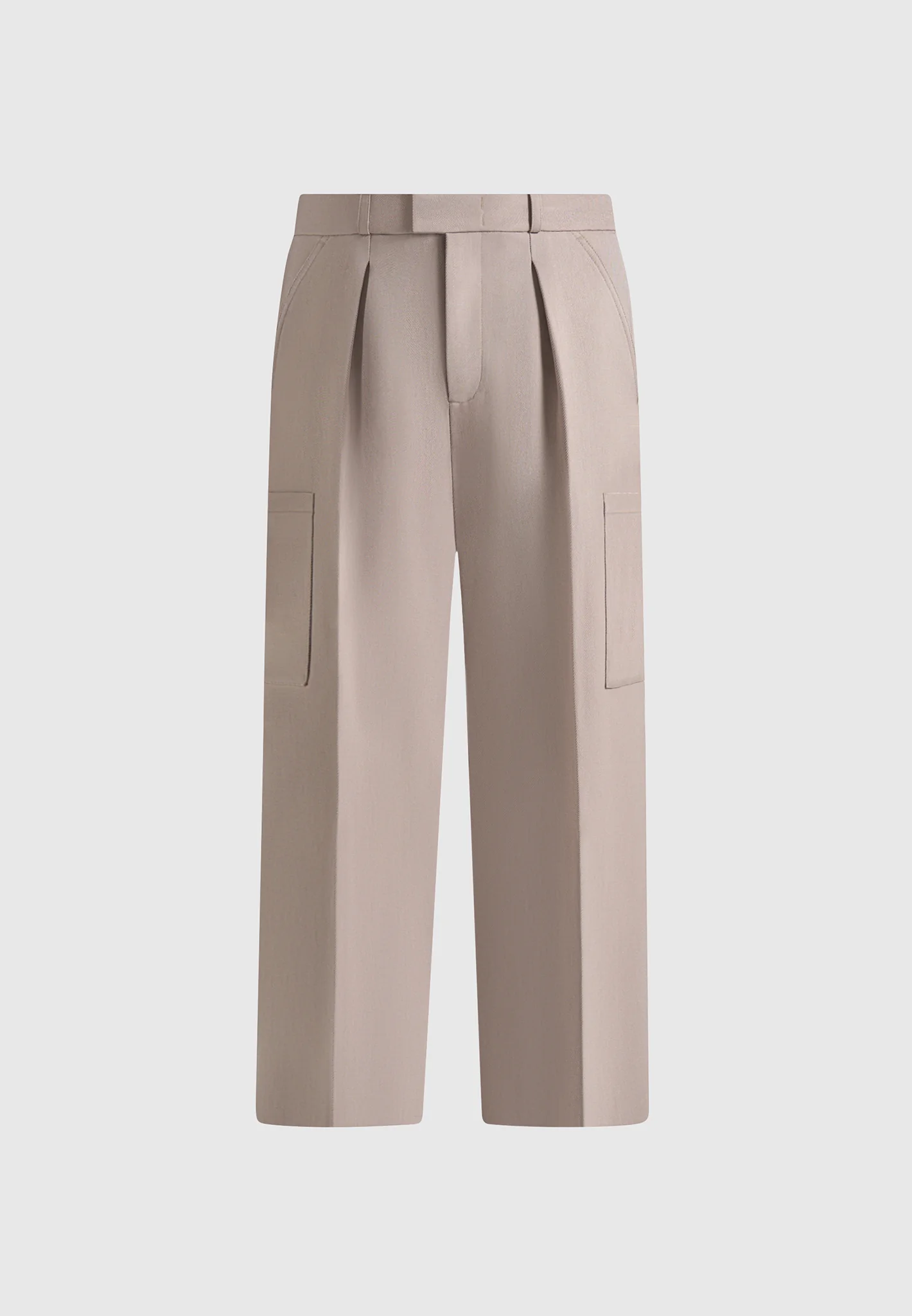 Luca - Relaxed Fit Pleated Pocket Trousers - Mushroom - Image 7