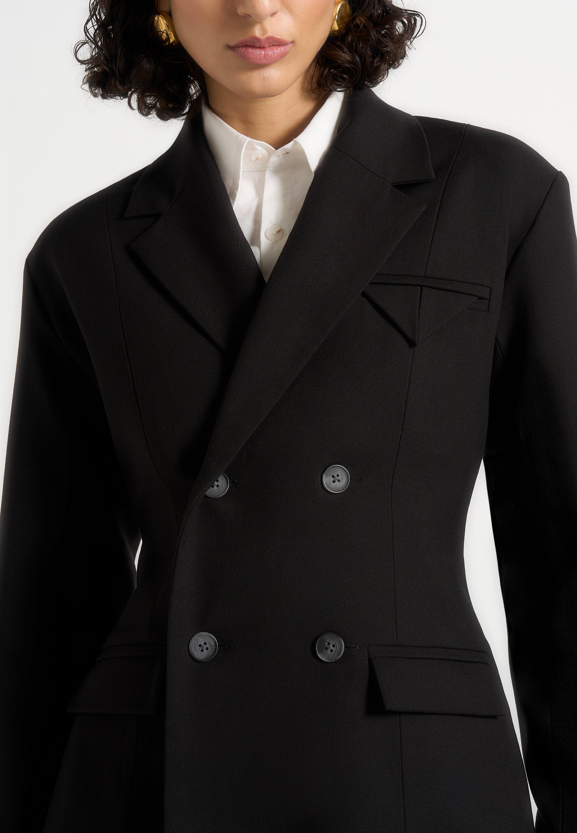 Maia - Double Breasted Blazer - Black - Image 3