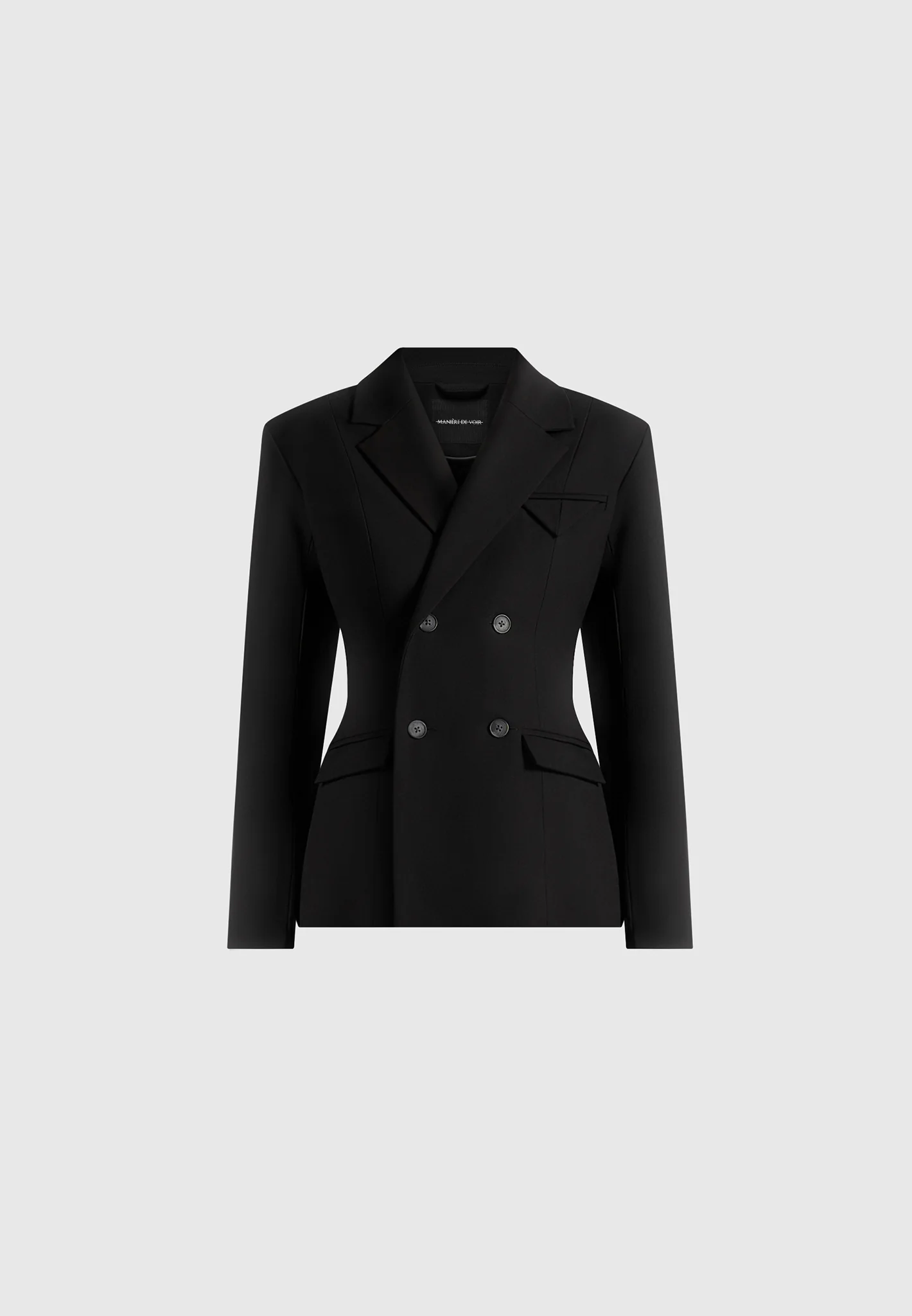 Maia - Double Breasted Blazer - Black - Image 5