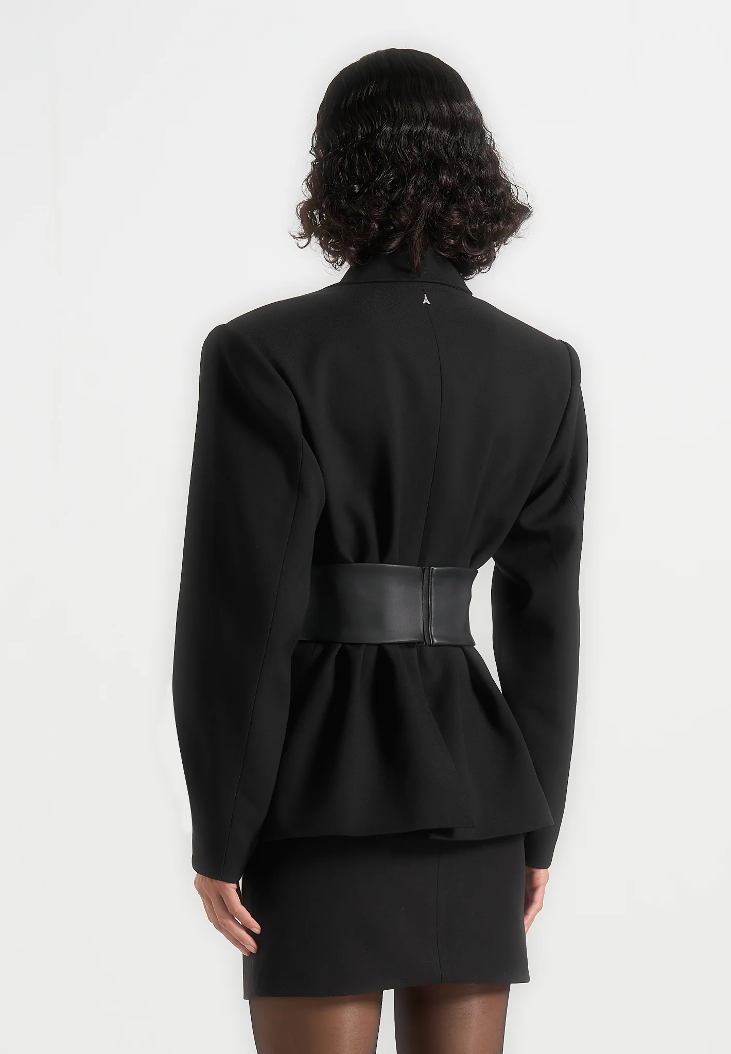 Marie - Twist Sleeve Blazer with Belt - Black - Image 6