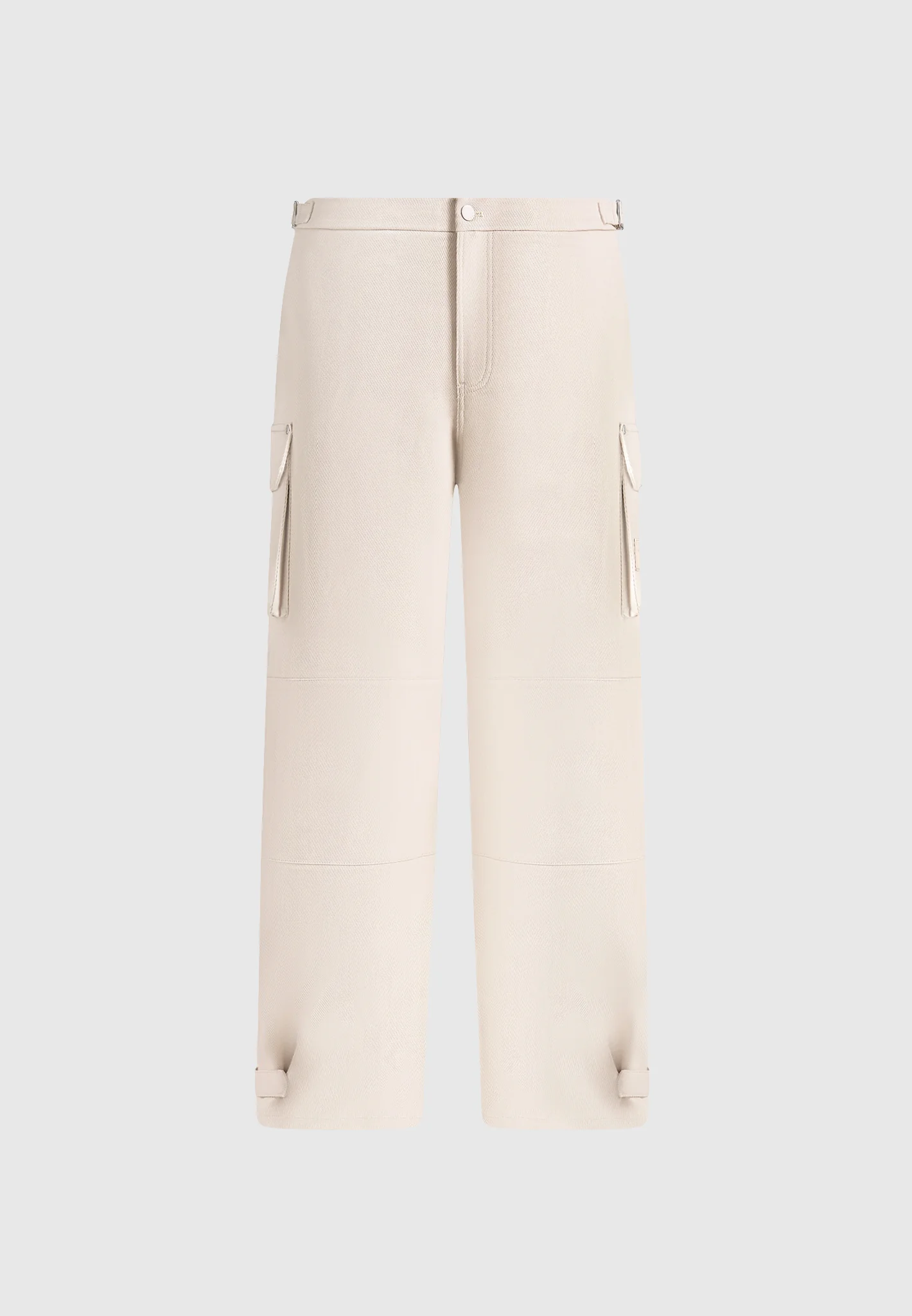 Mathis - Twill Signature Wide Leg Cargo Trousers - Beige - Image 8