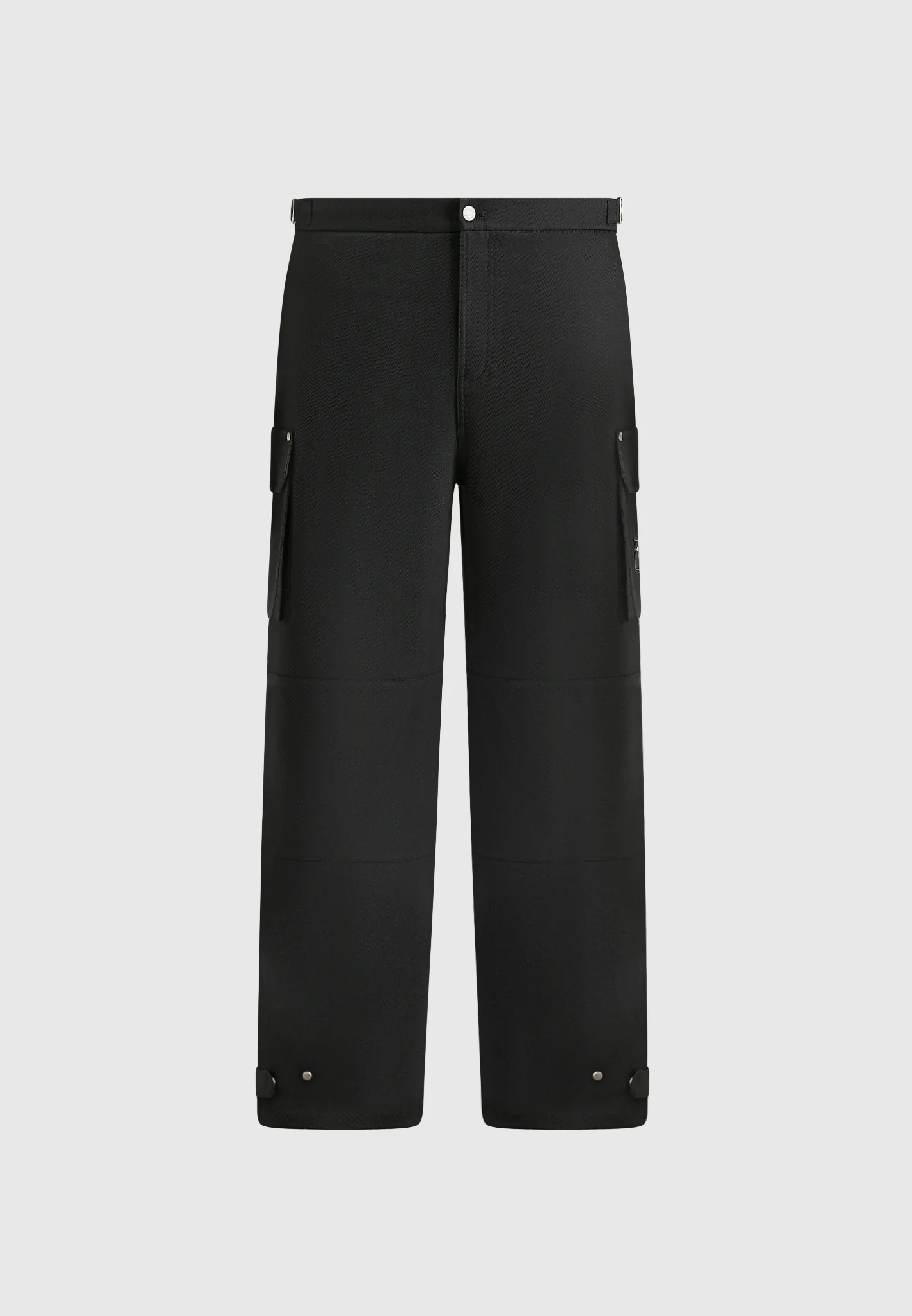 Mathis - Twill Signature Wide Leg Cargo Trousers - Black - Image 7