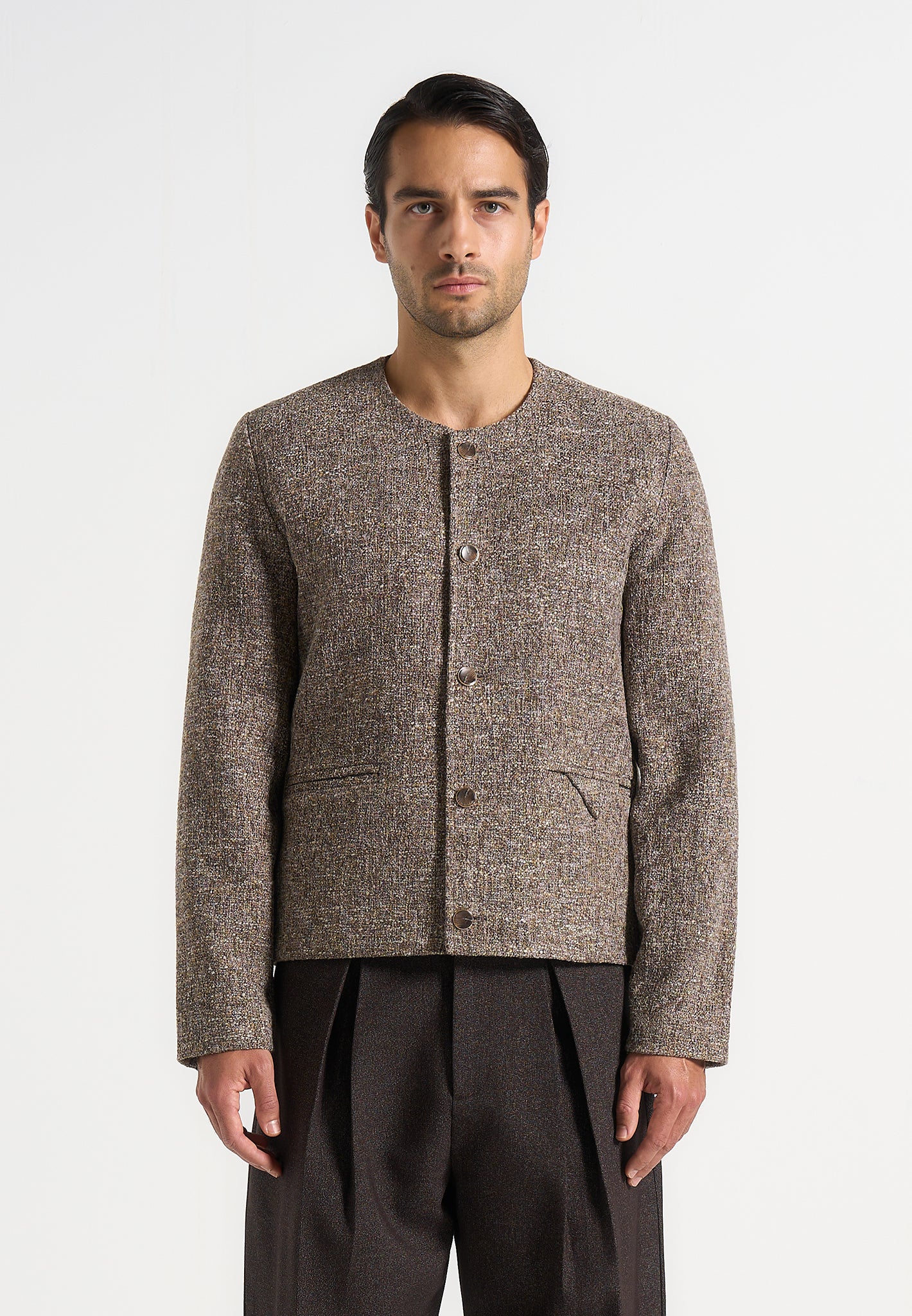 Melvin - Textured Jacket - Taupe - Image 3