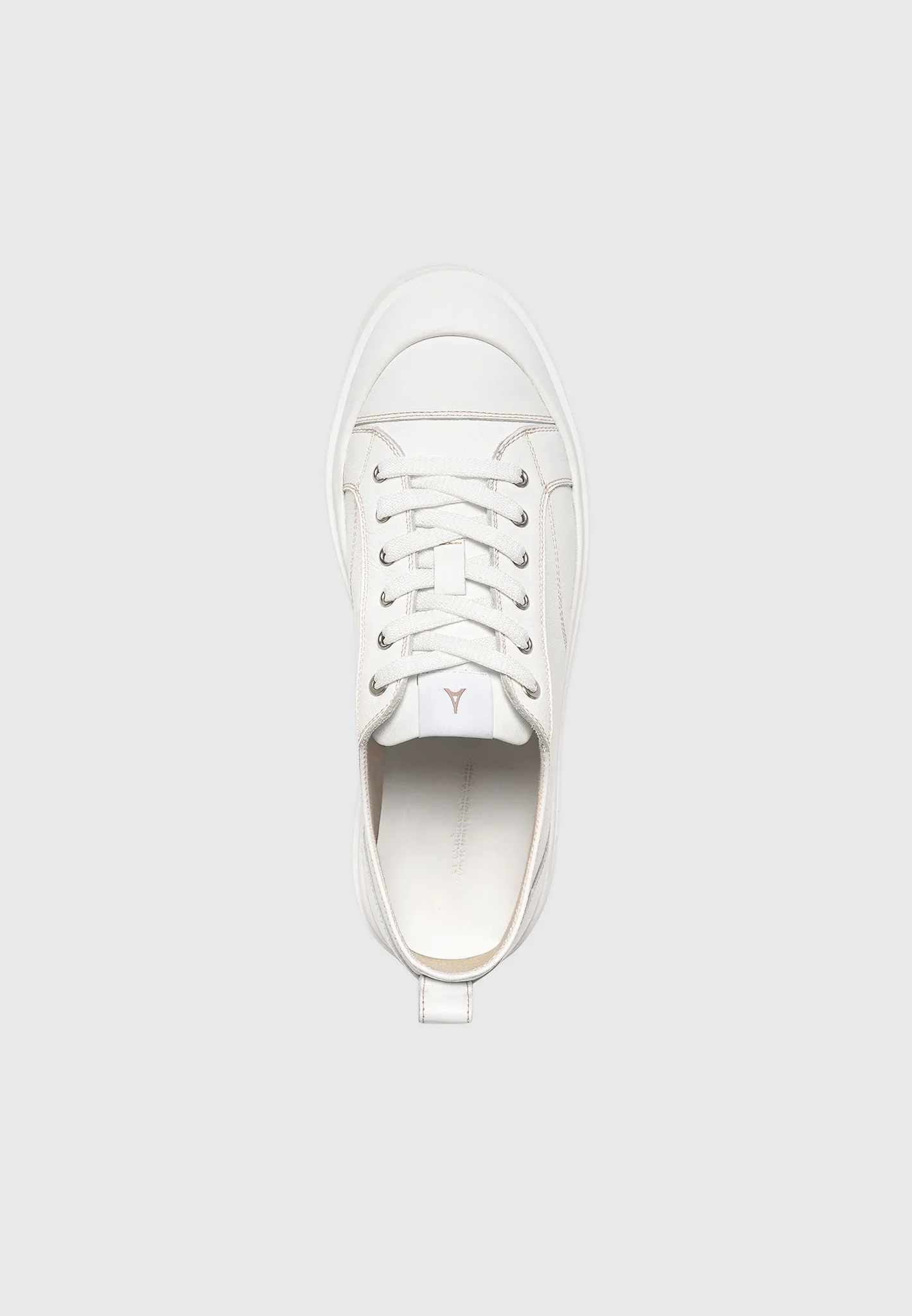 Men's Vienna - Leather Contrast Stitch Sneakers - White - Image 7