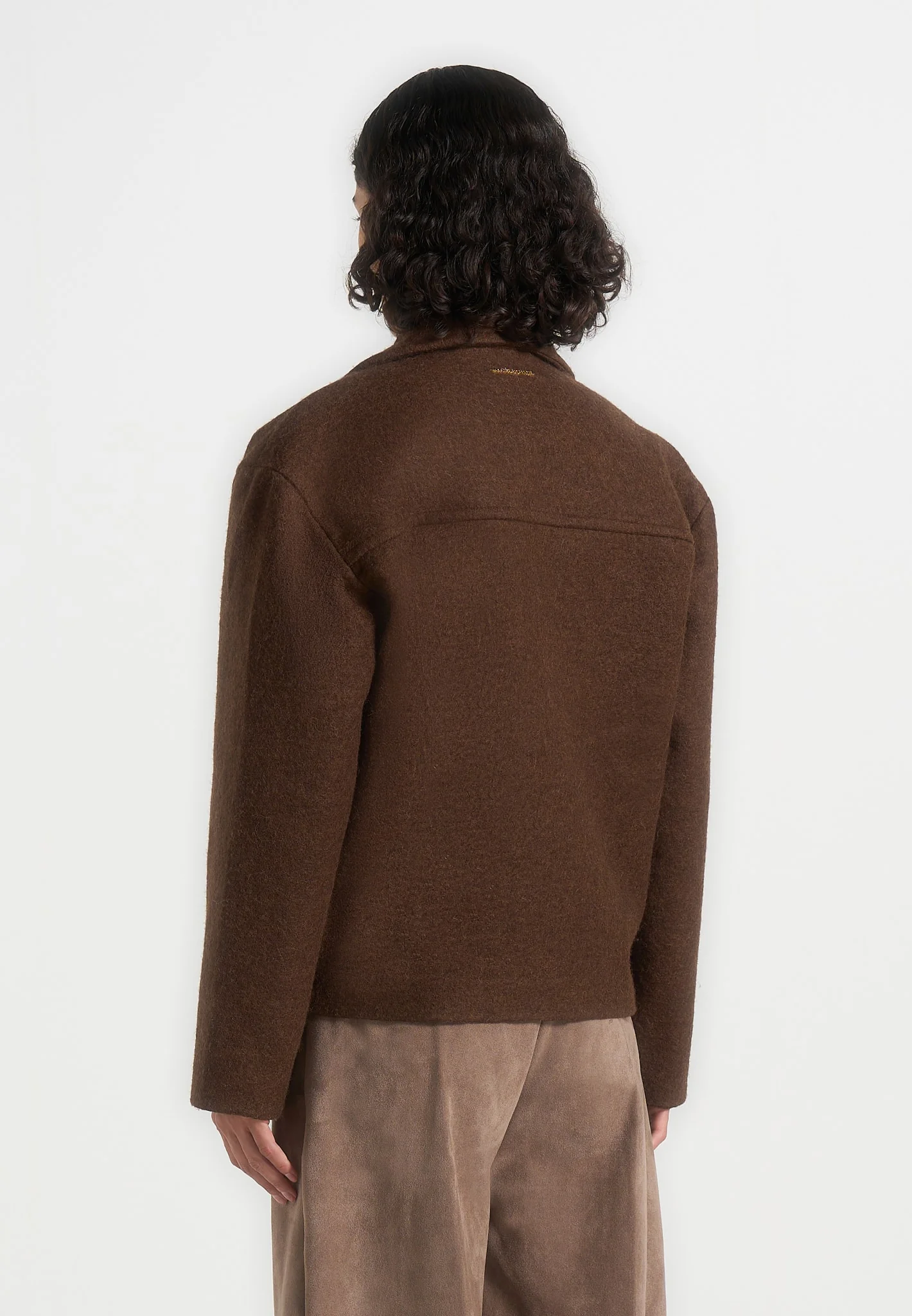 Mika - Unisex Double Breasted Jacket - Brown - Image 7