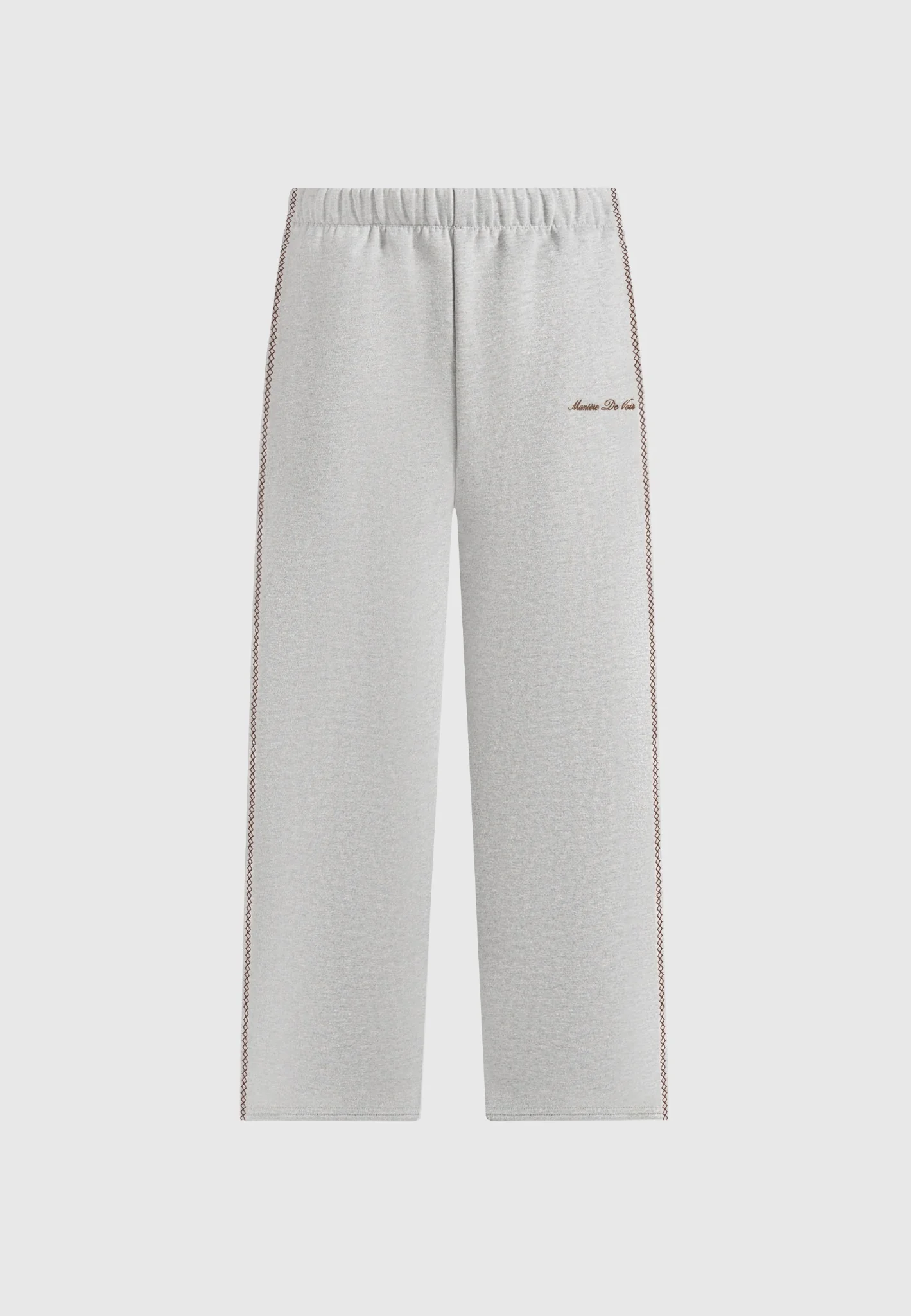 Morgan - Unisex Whipstitch Regular Joggers - Light Grey - Image 10