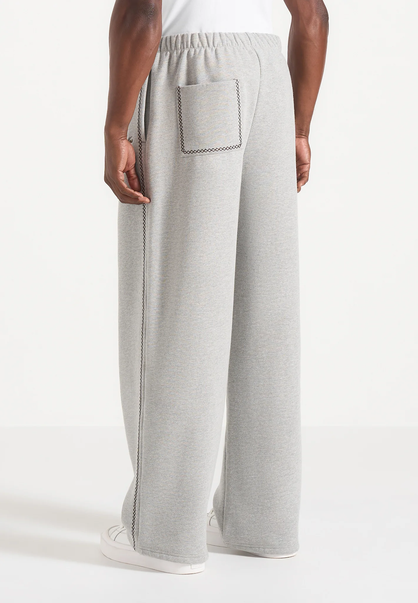 Morgan - Unisex Whipstitch Regular Joggers - Light Grey - Image 6