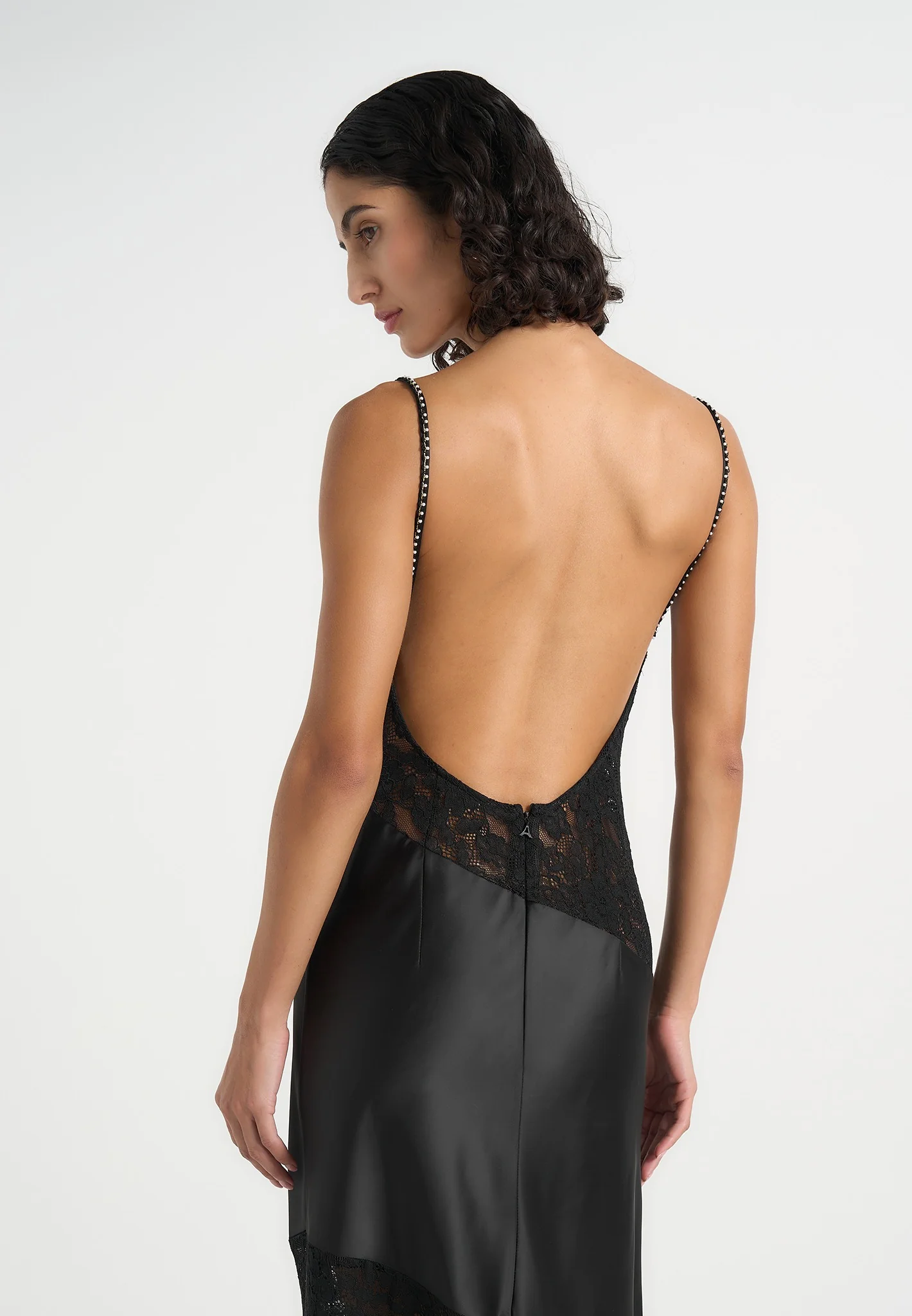 Naya - Asymmetric Lace Maxi Dress - Black - Image 4