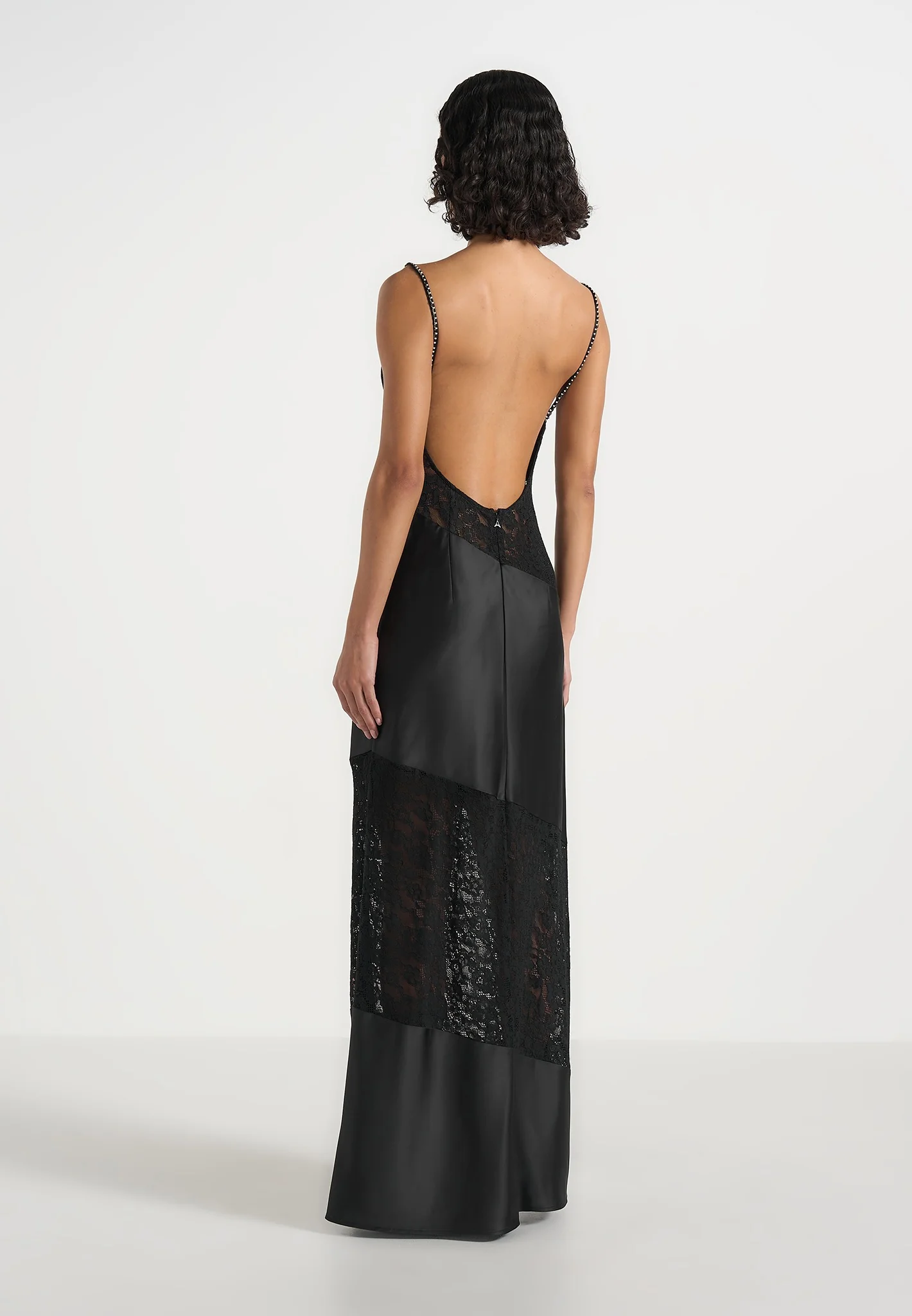 Naya - Asymmetric Lace Maxi Dress - Black - Image 6