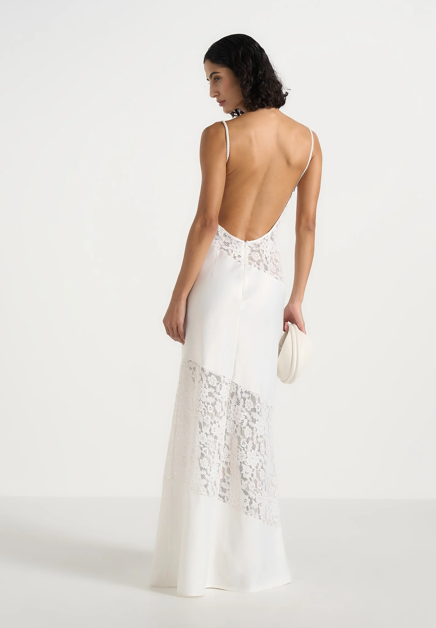 Naya - Asymmetric Lace Maxi Dress - White - Image 2