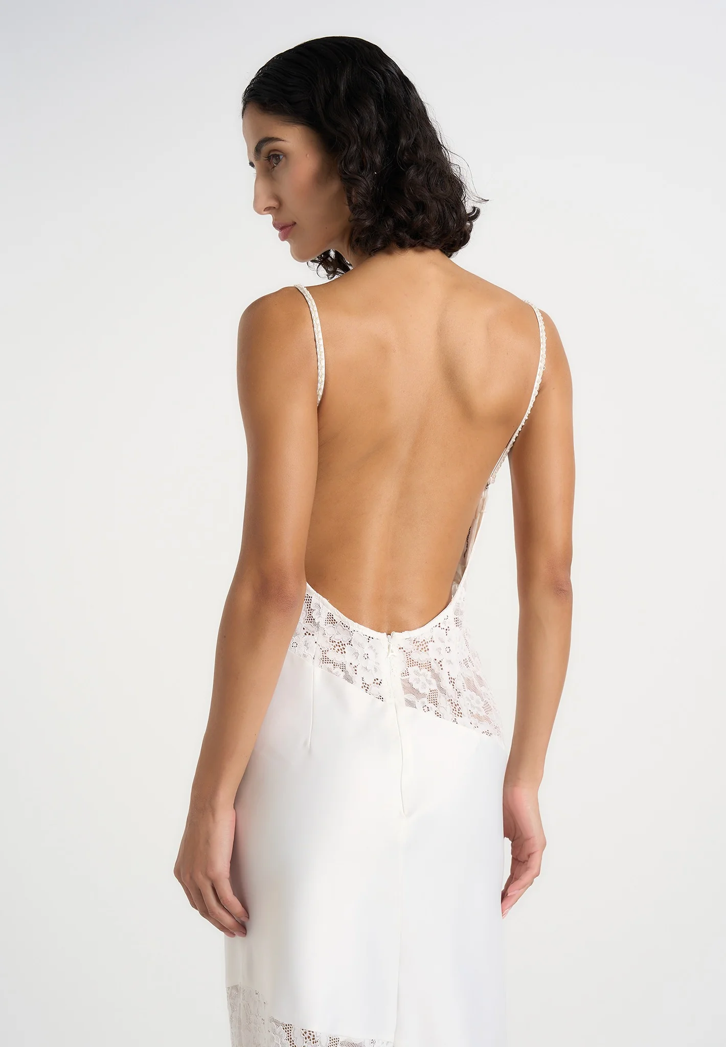Naya - Asymmetric Lace Maxi Dress - White - Image 4