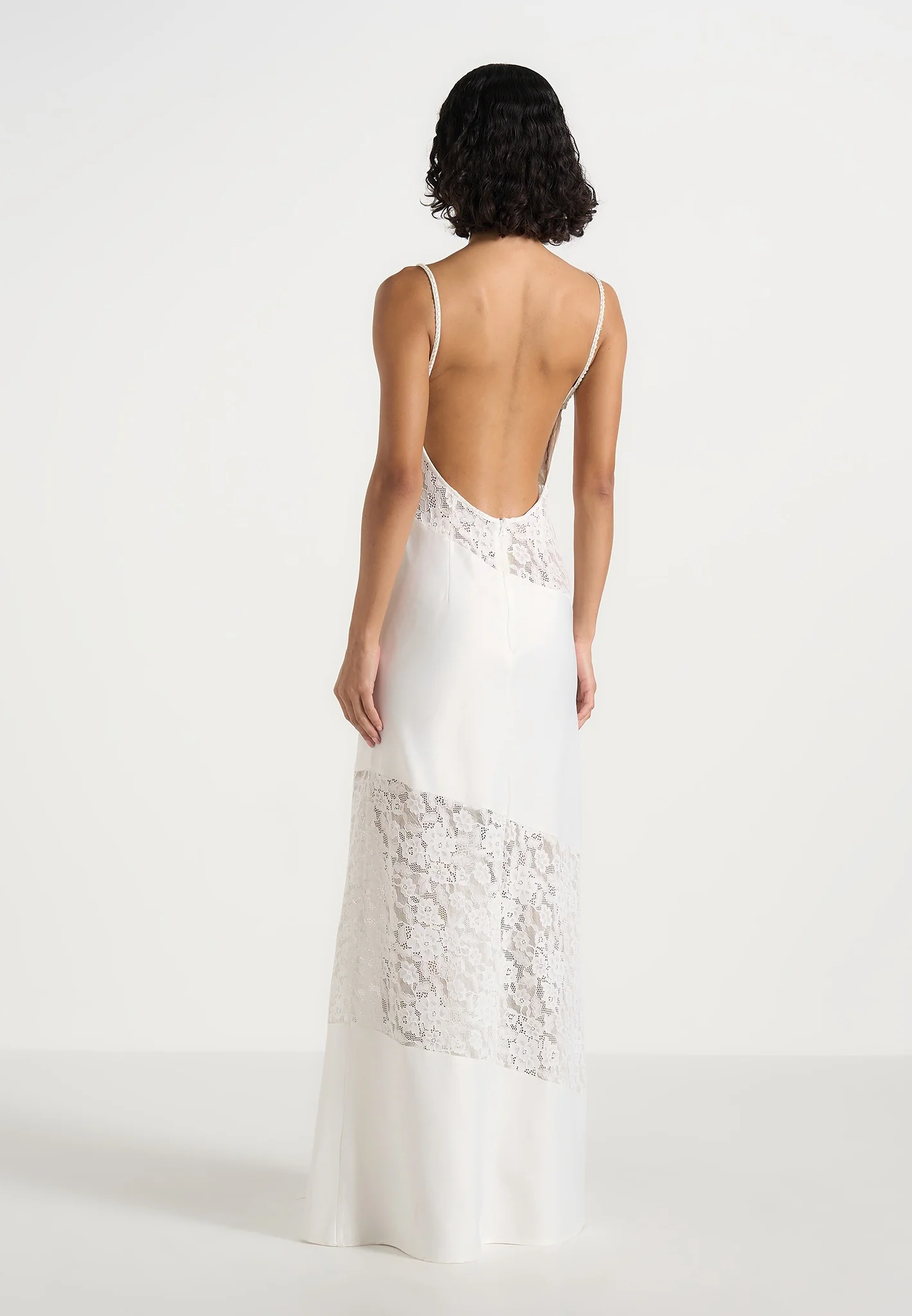Naya - Asymmetric Lace Maxi Dress - White - Image 6