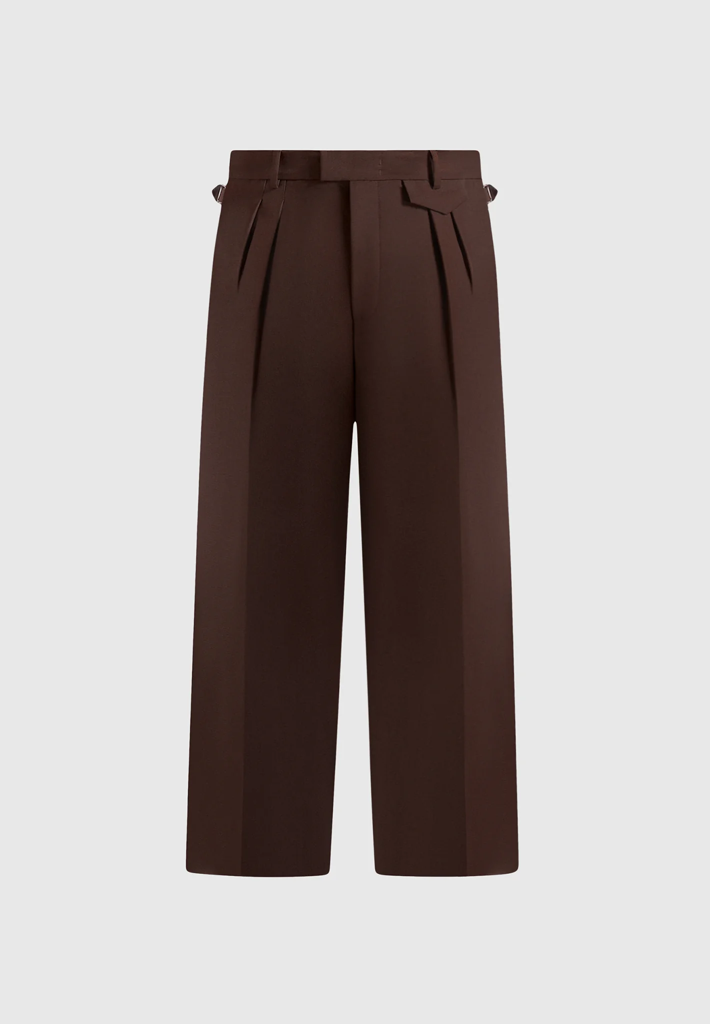 Pierre - Twin Pleat Tailored Trousers - Brown - Image 7