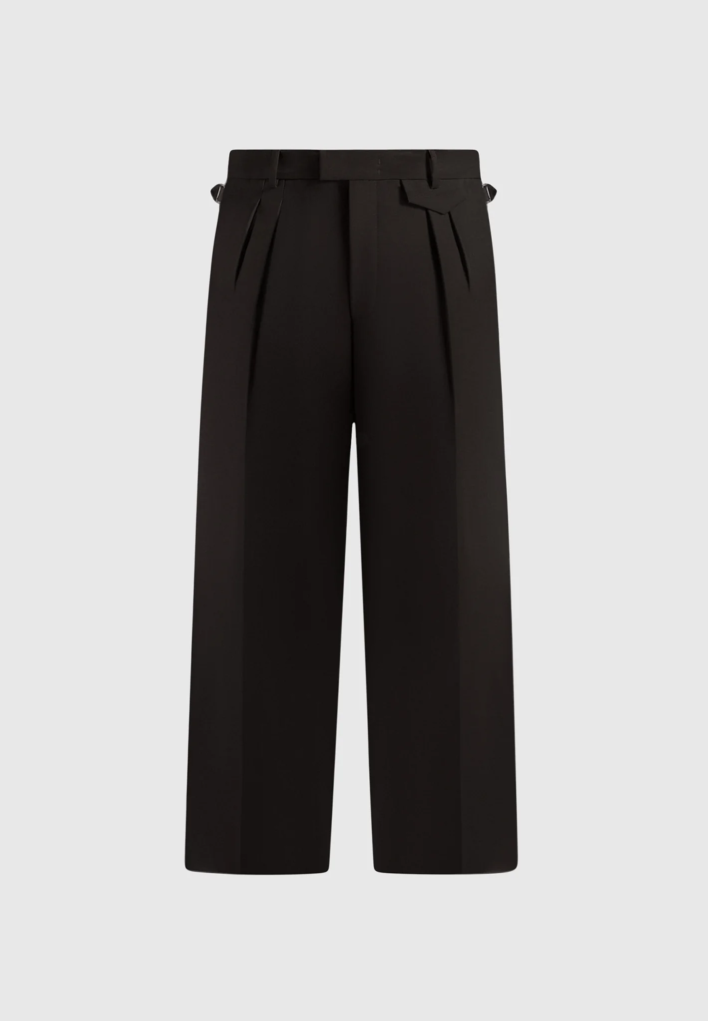 Pierre - Twin Pleat Tailored Trousers - Dark Brown - Image 6