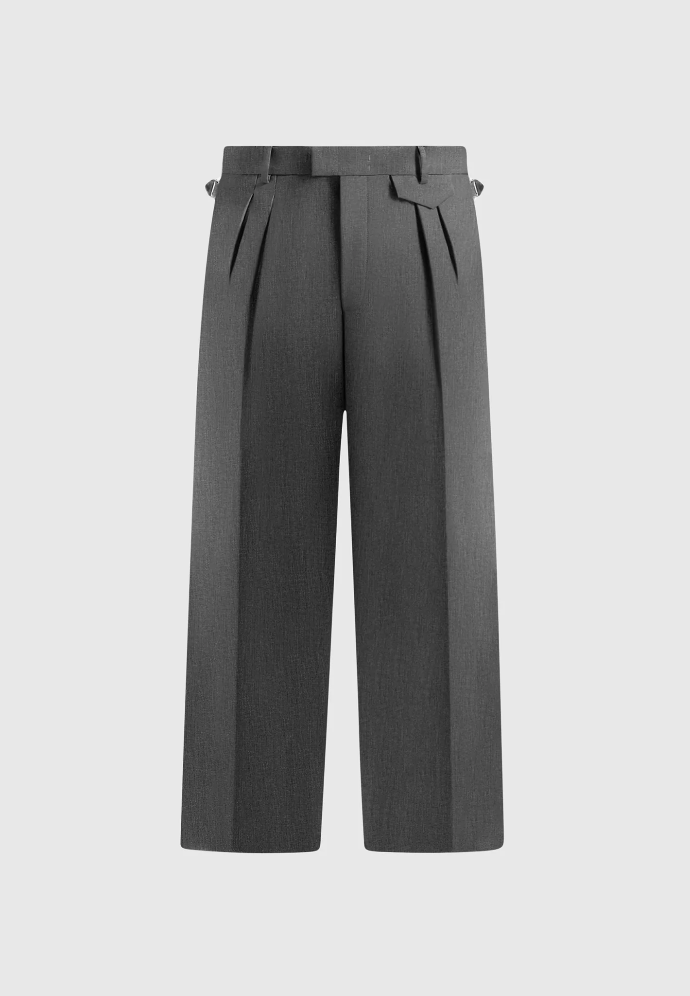 Pierre - Twin Pleat Tailored Trousers - Grey - Image 7