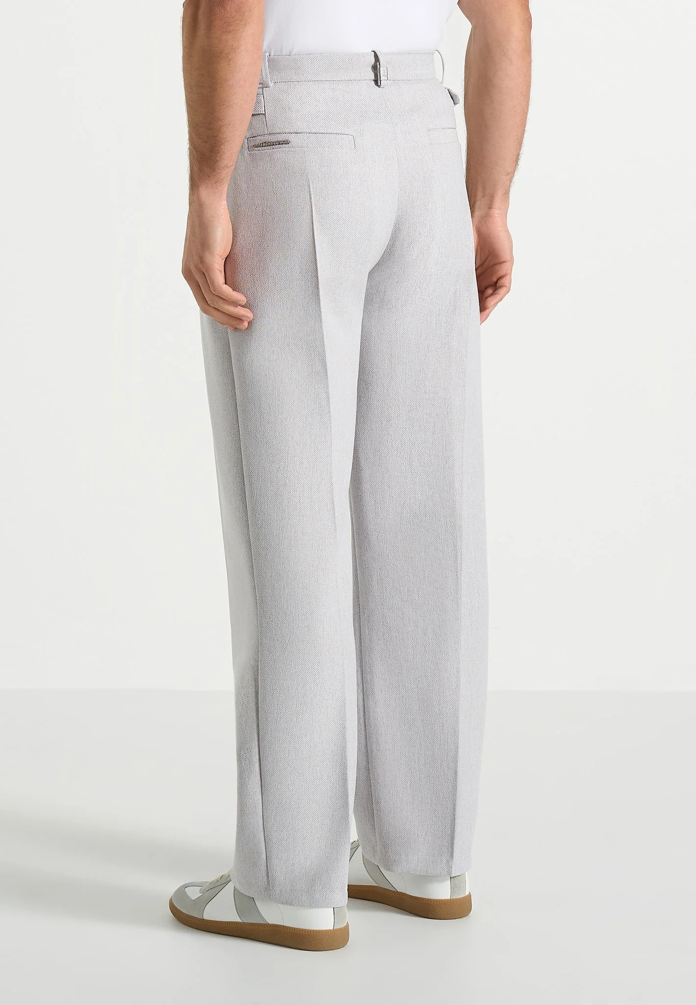 Pierre - Twin Pleat Tailored Trousers - Light Grey - Image 5