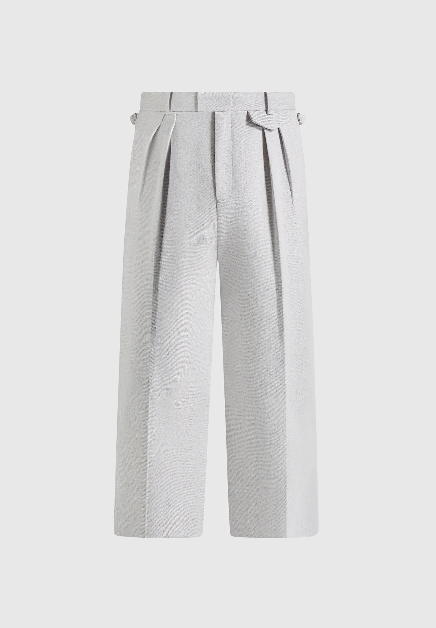 Pierre - Twin Pleat Tailored Trousers - Light Grey - Image 6