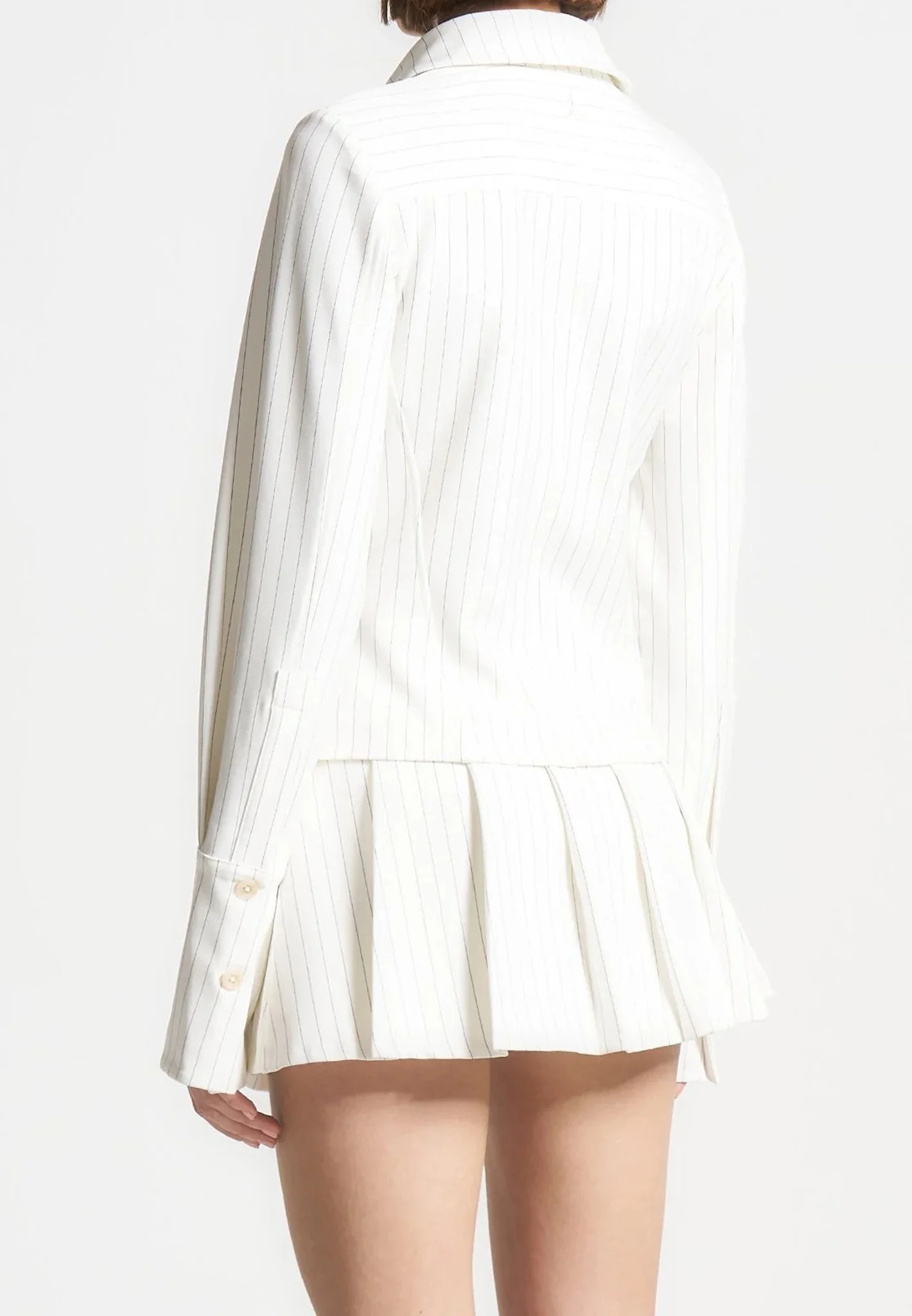 Sonia - Pinstripe Angled Shirt - White - Image 5