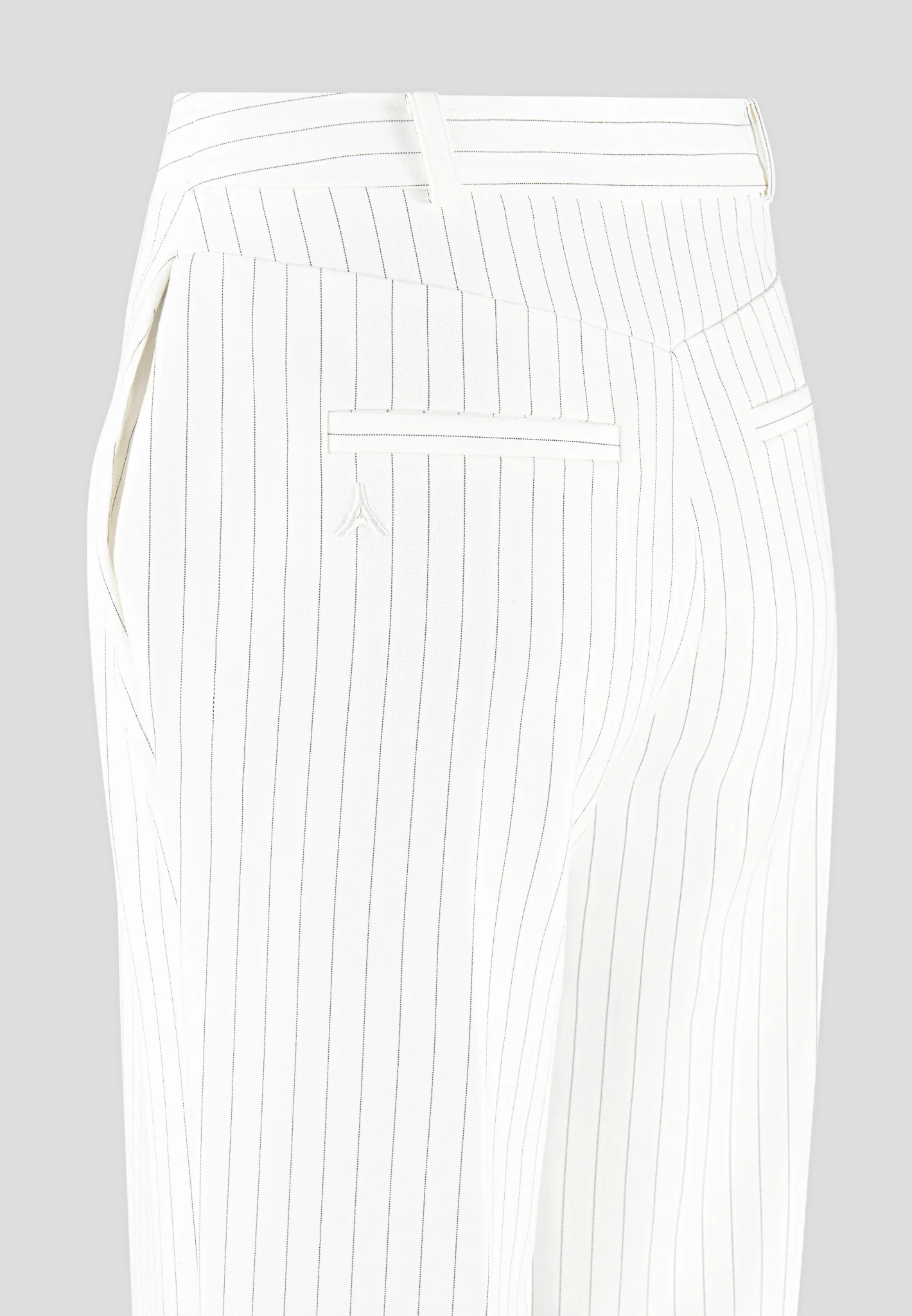 Julie - Pinstripe Twin Pleat Tailored Trousers - White - Image 8