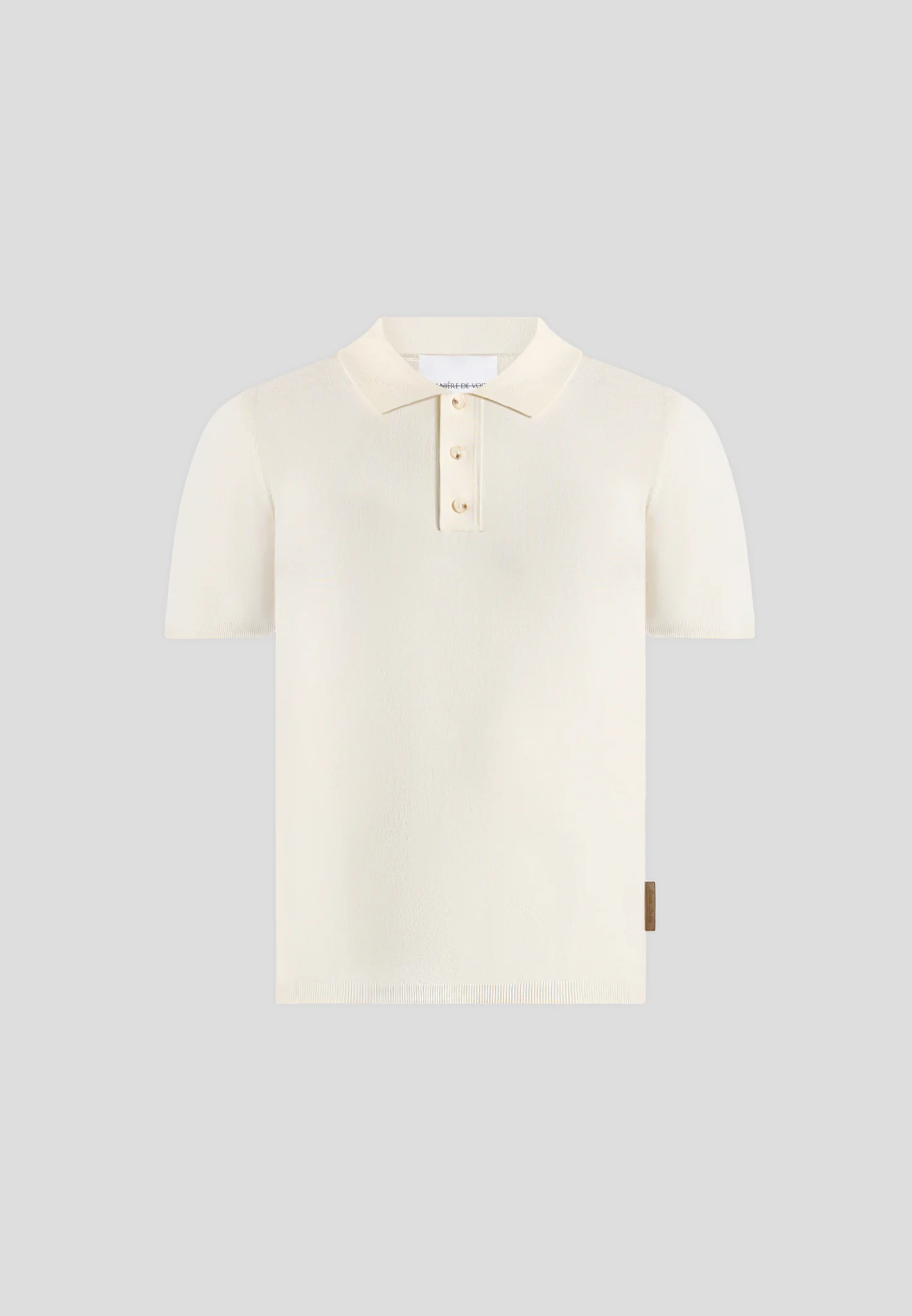 PL001 - Luxe Knitted Polo Top - Cream - Image 5