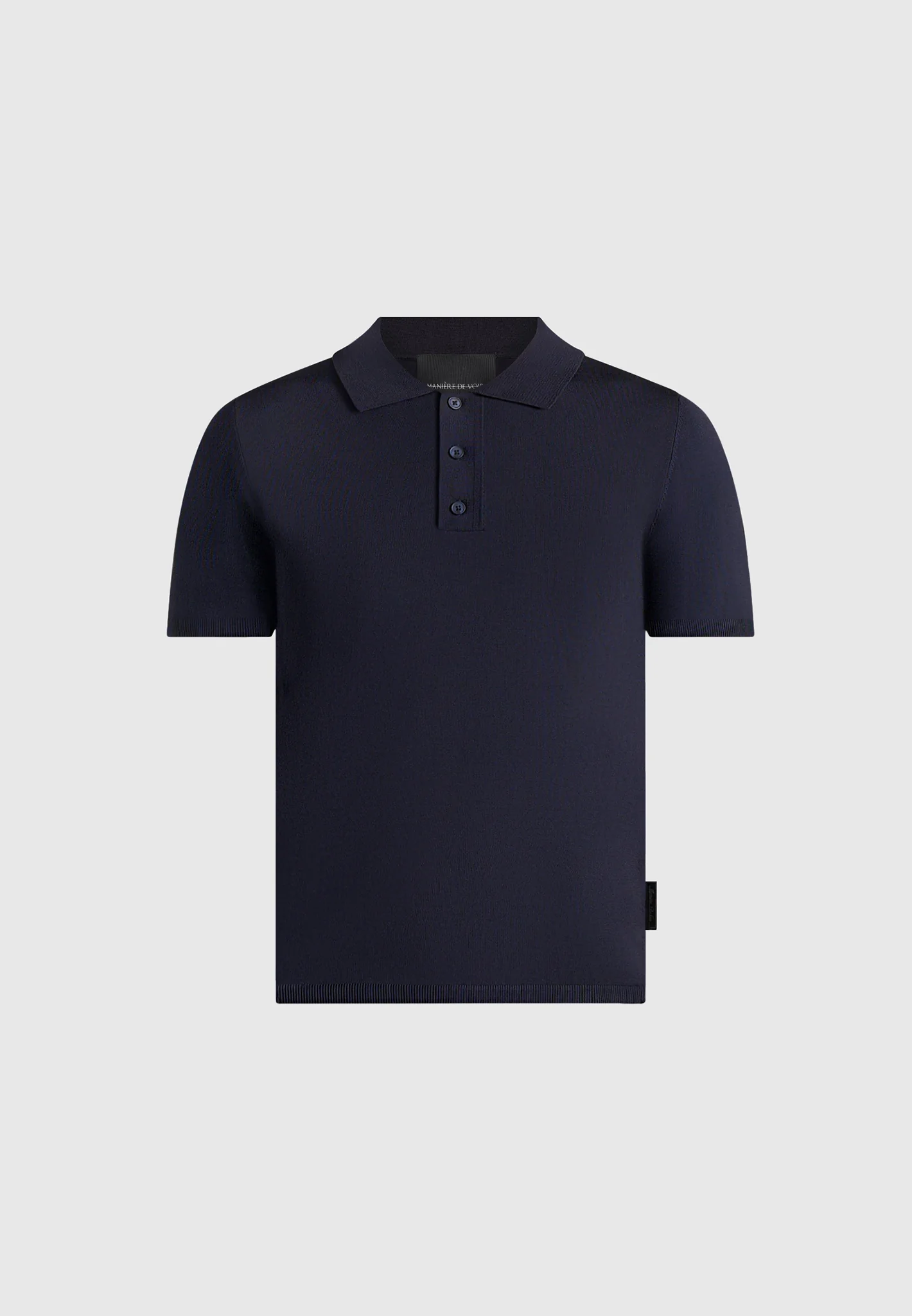 PL001 - Luxe Knitted Polo Top - Navy - Image 5