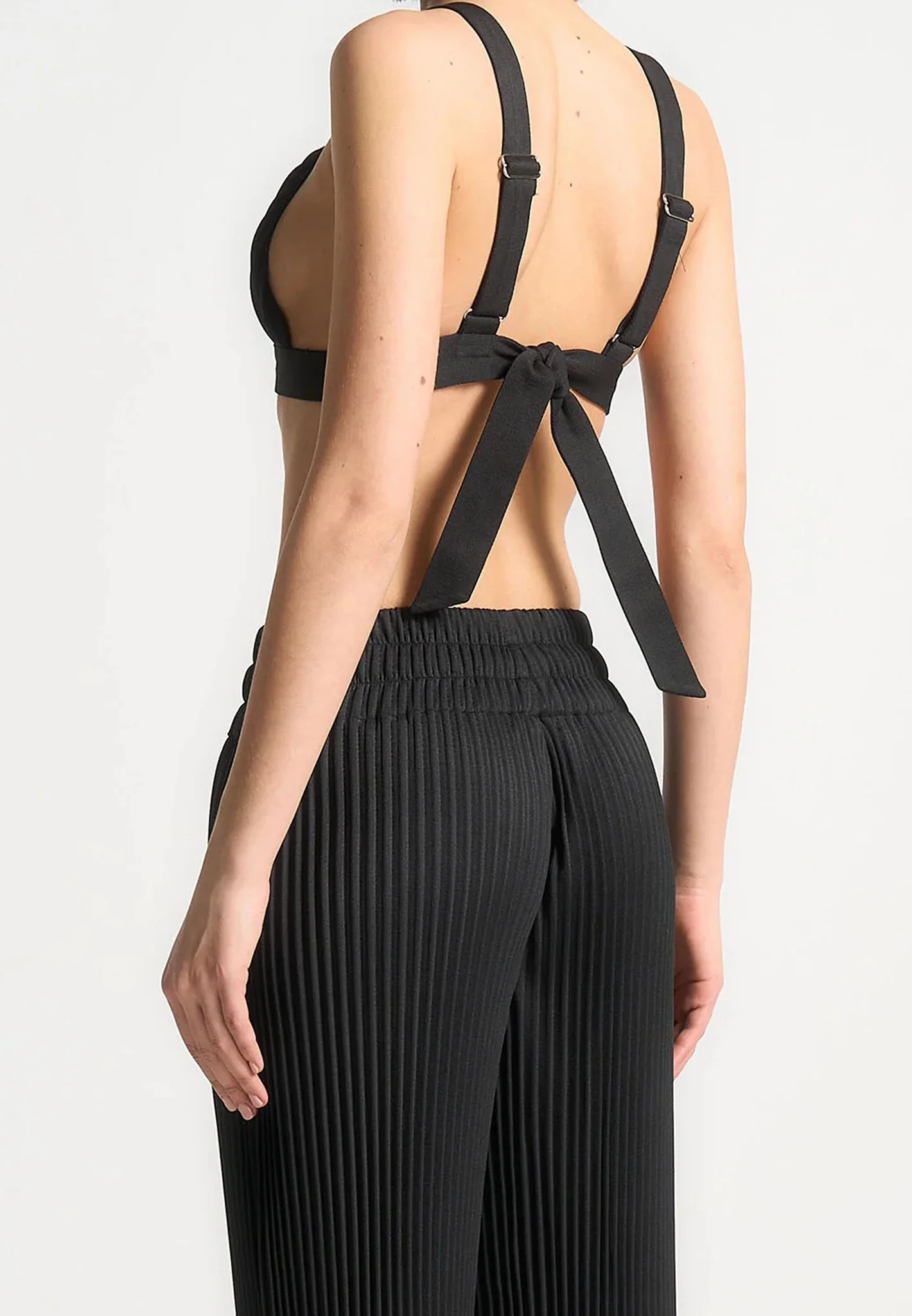 Pleated Eiffel Bralette - Black - Image 3